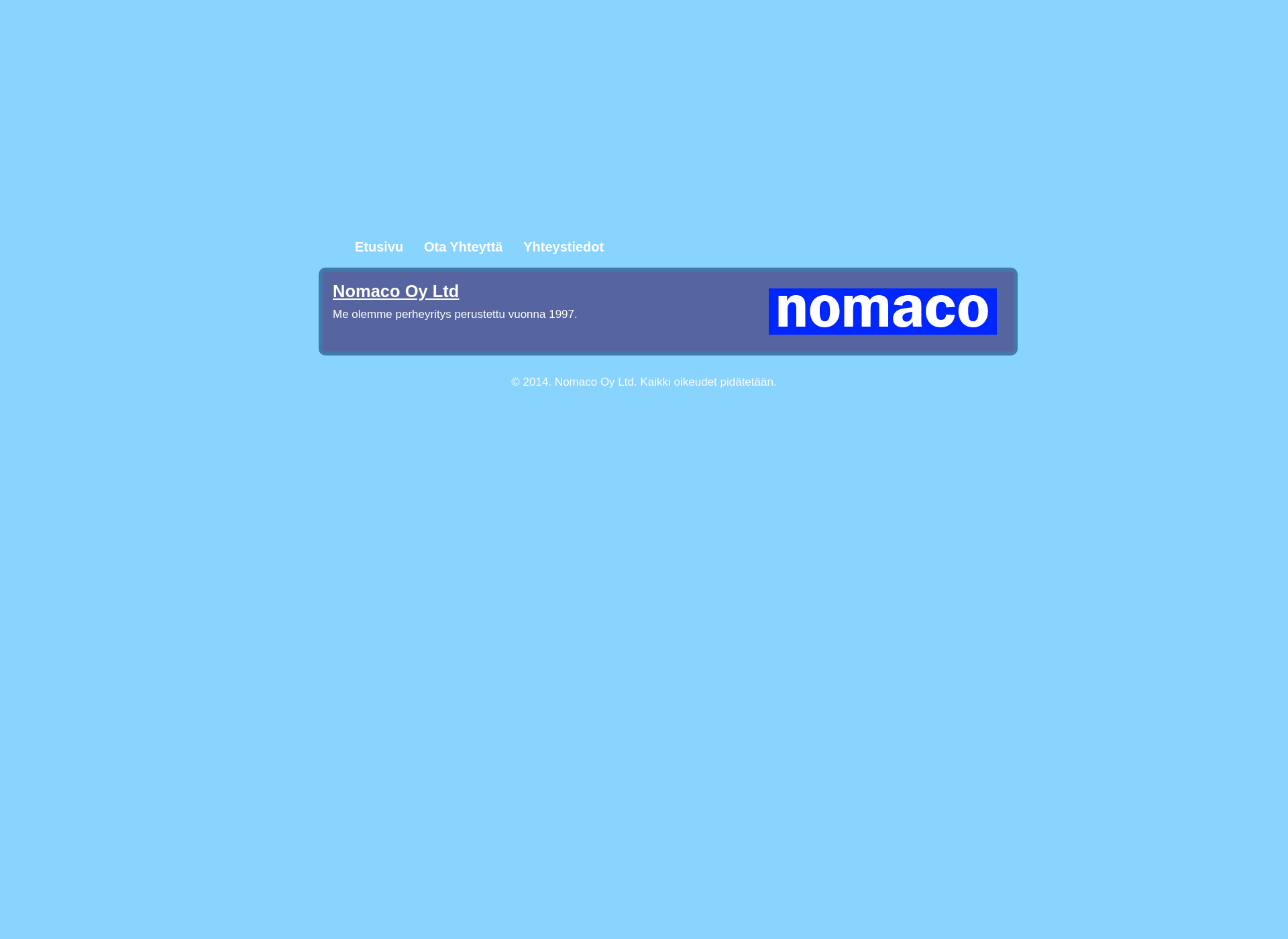 Skärmdump för nomaco.fi