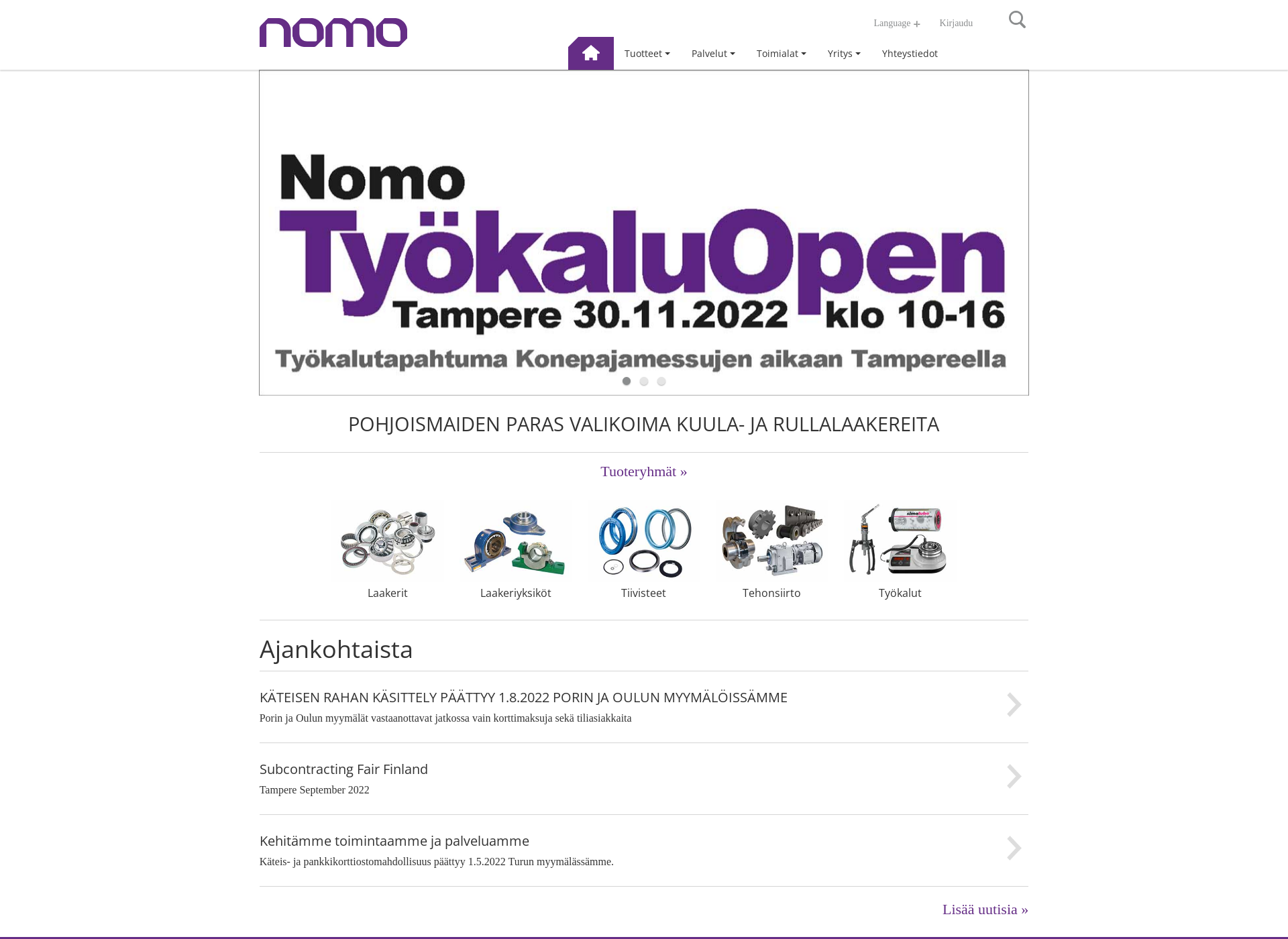 Skärmdump för nomogroup.fi