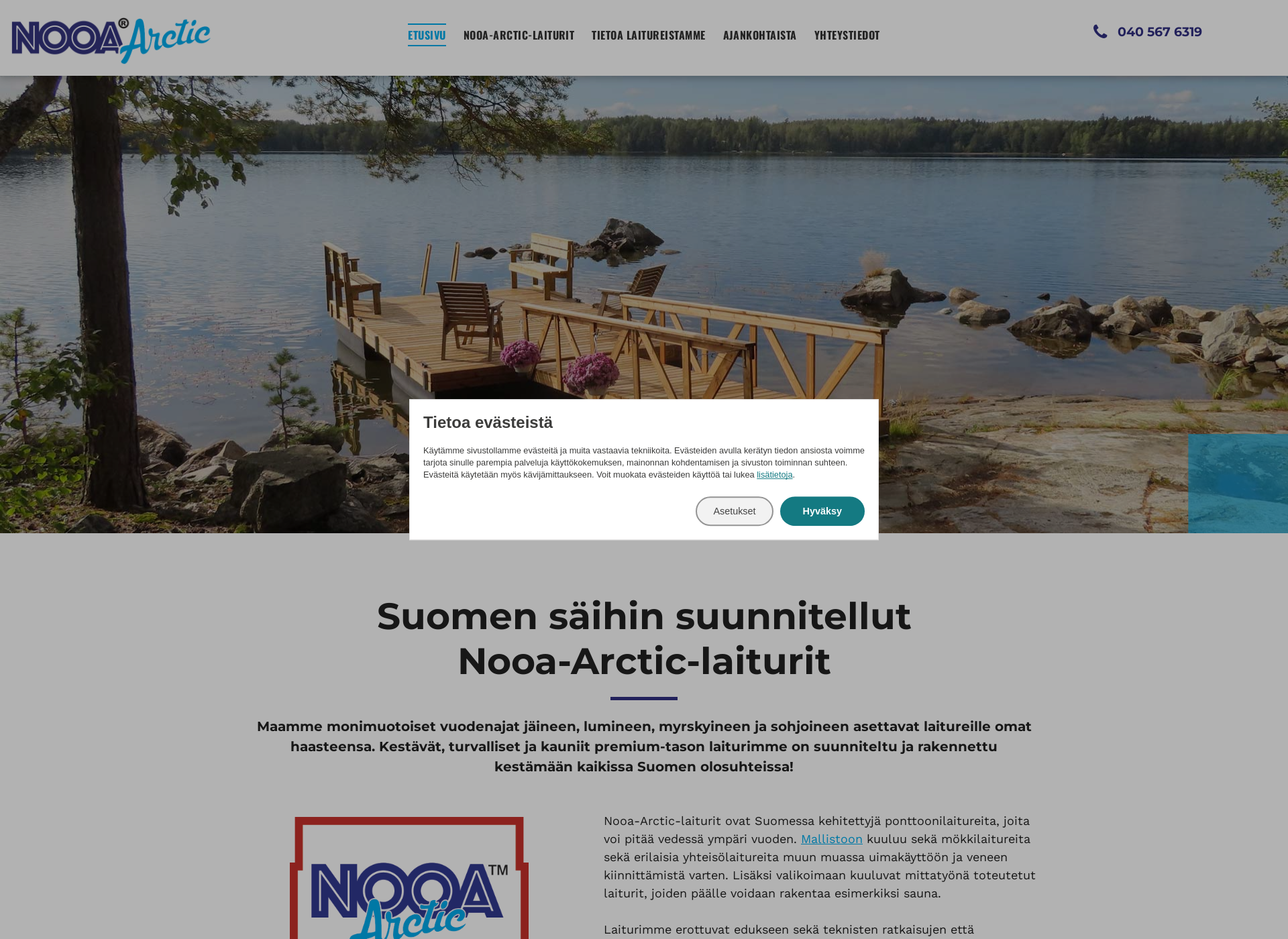 Skärmdump för nooa-arctic.fi