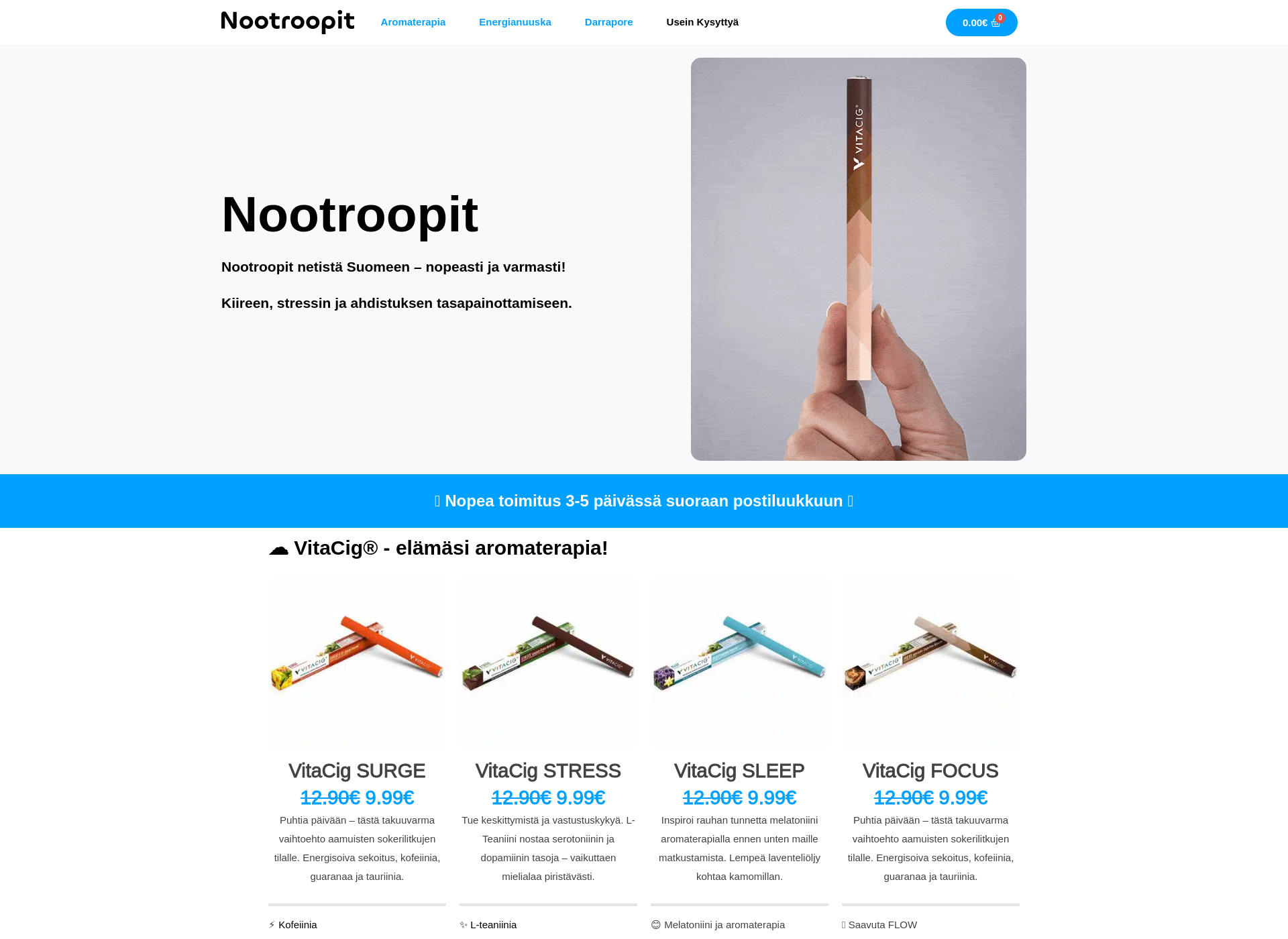 Screenshot for nootroopit.fi