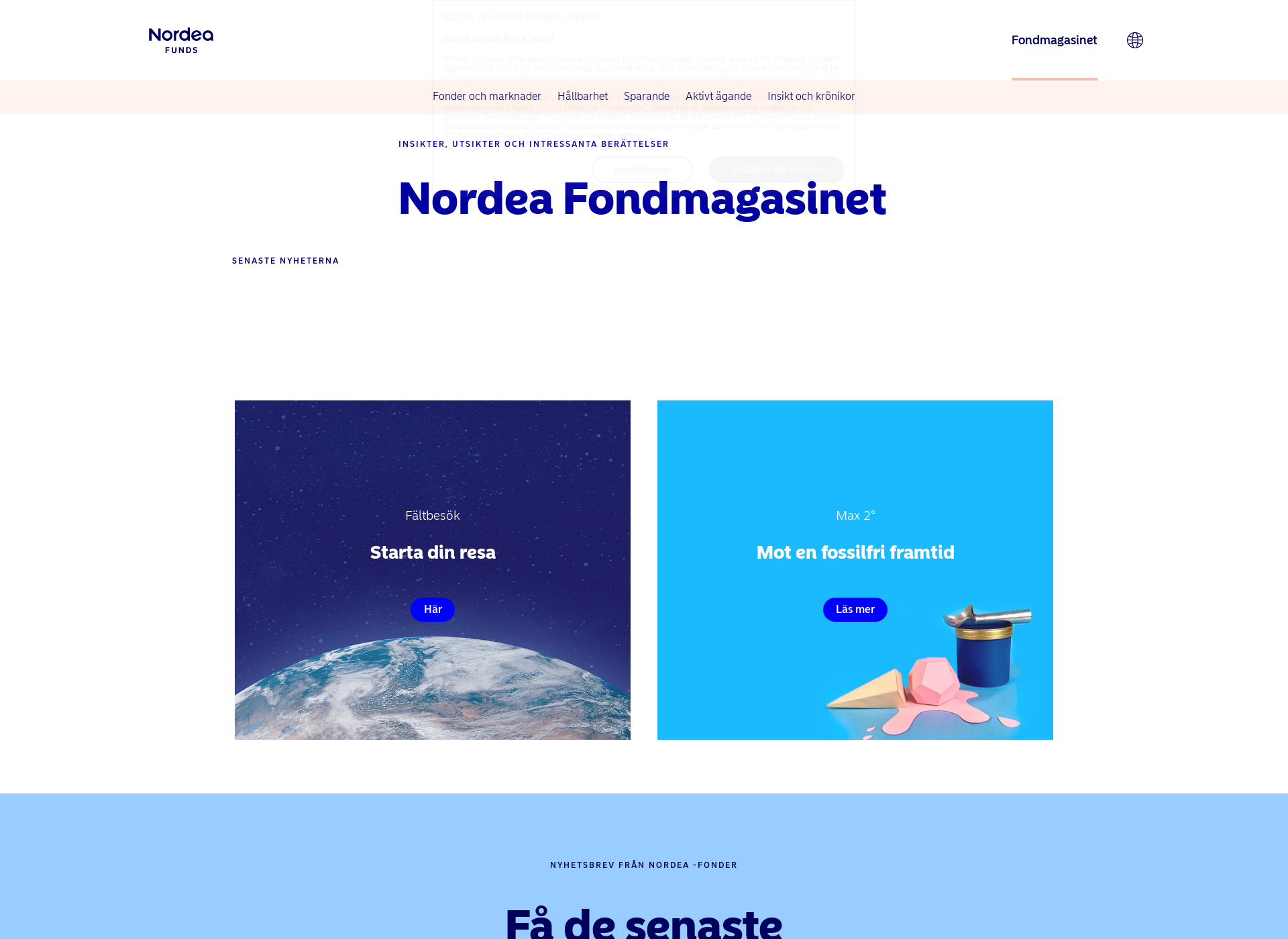 Skärmdump för nordeafundsmagazine.fi