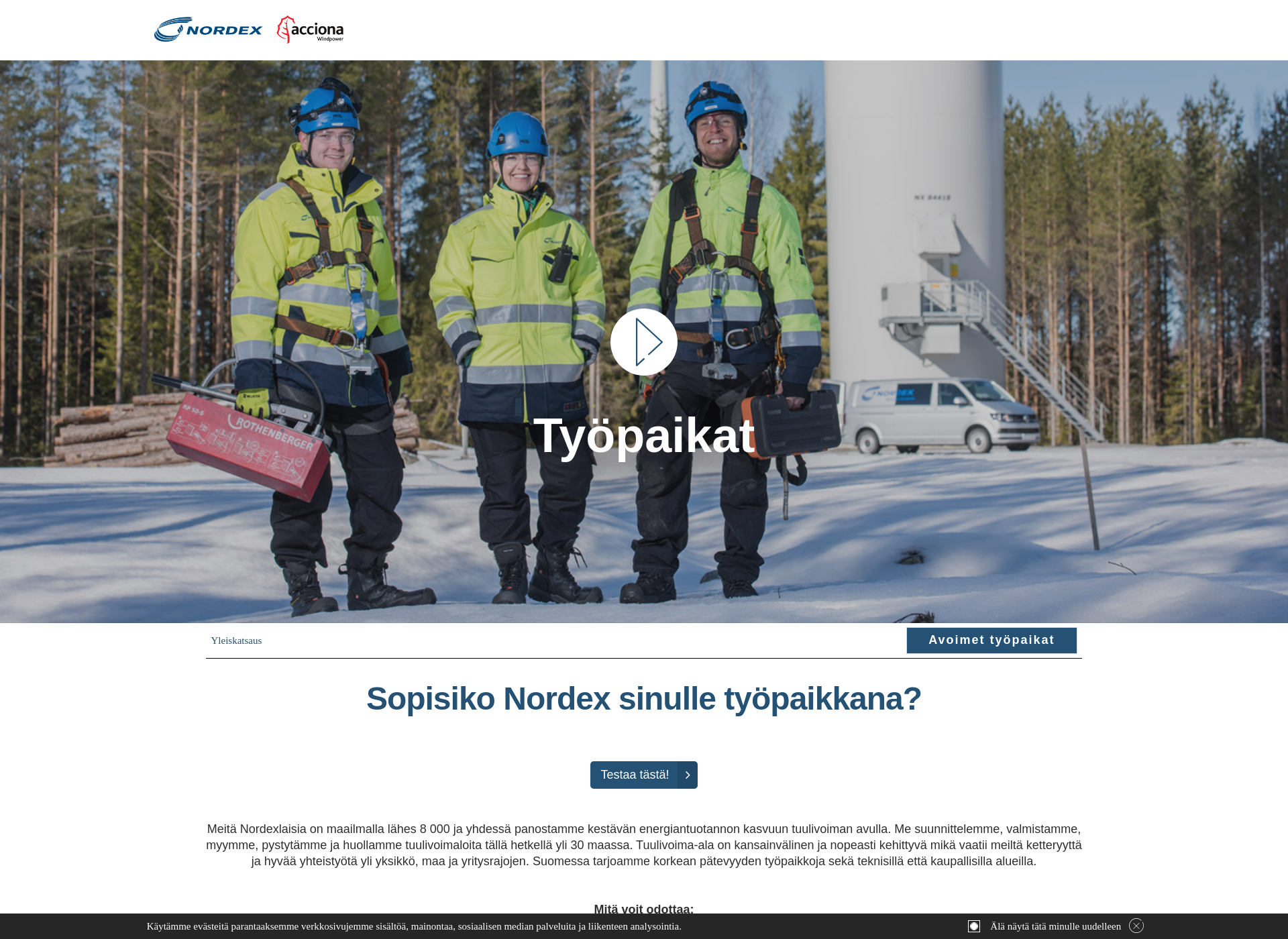 Screenshot for nordexrekrytoi.fi