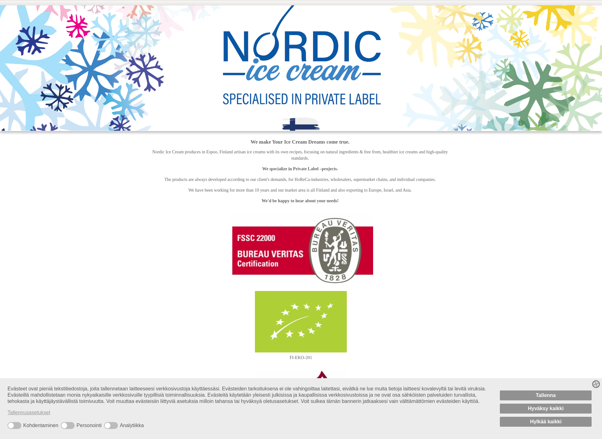 Screenshot for nordic-icecream.fi