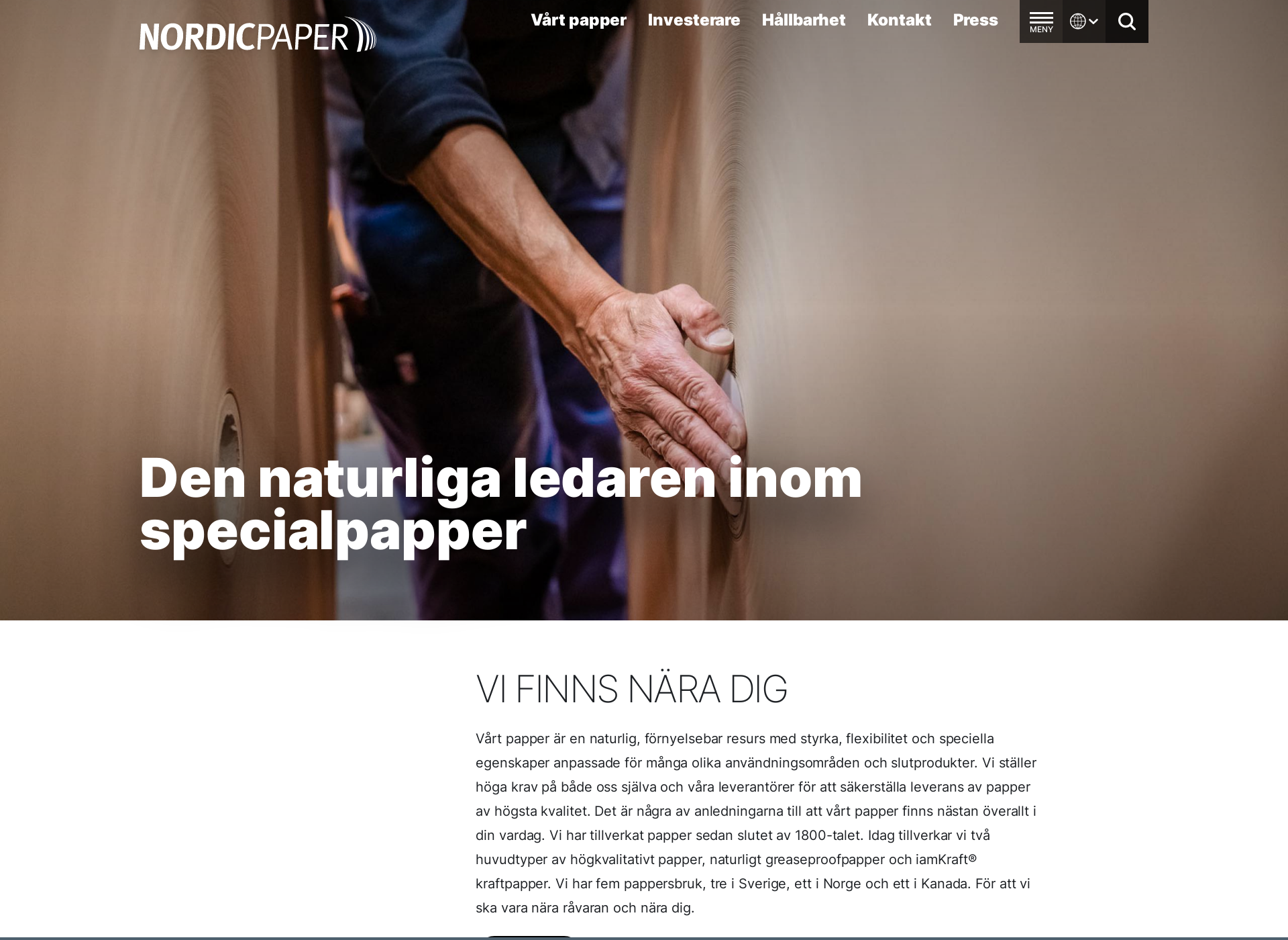 Screenshot for nordic-paper.fi