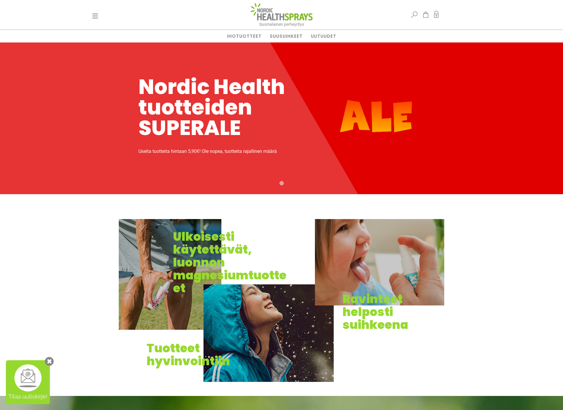 Screenshot for nordichealthsprays.fi