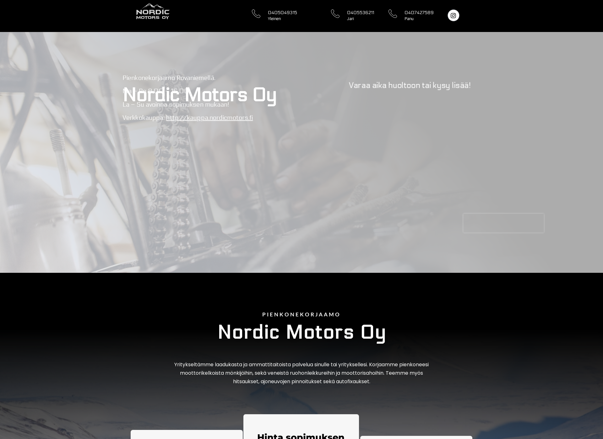 Skärmdump för nordicmotors.fi