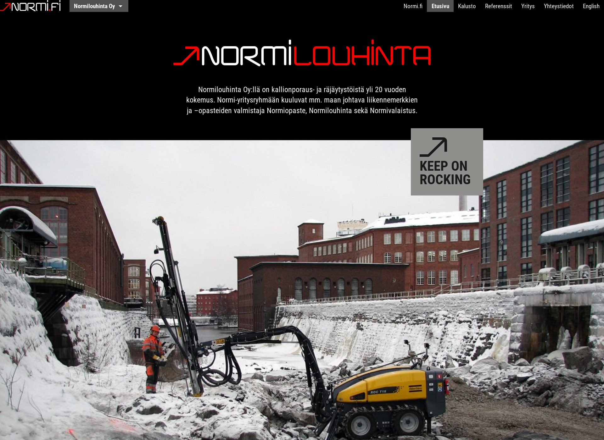 Skärmdump för normilouhinta.fi