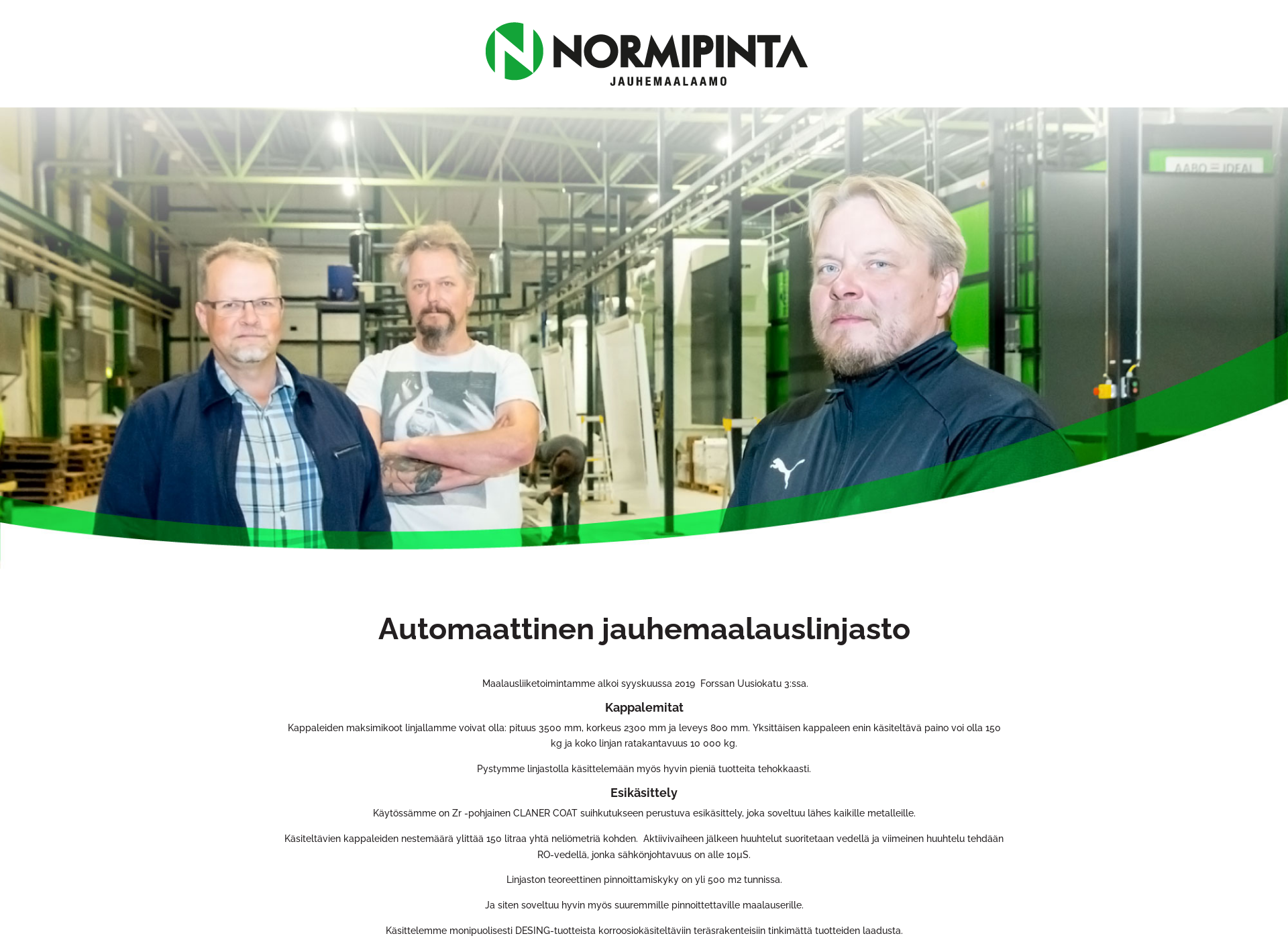 Skärmdump för normipinta.fi