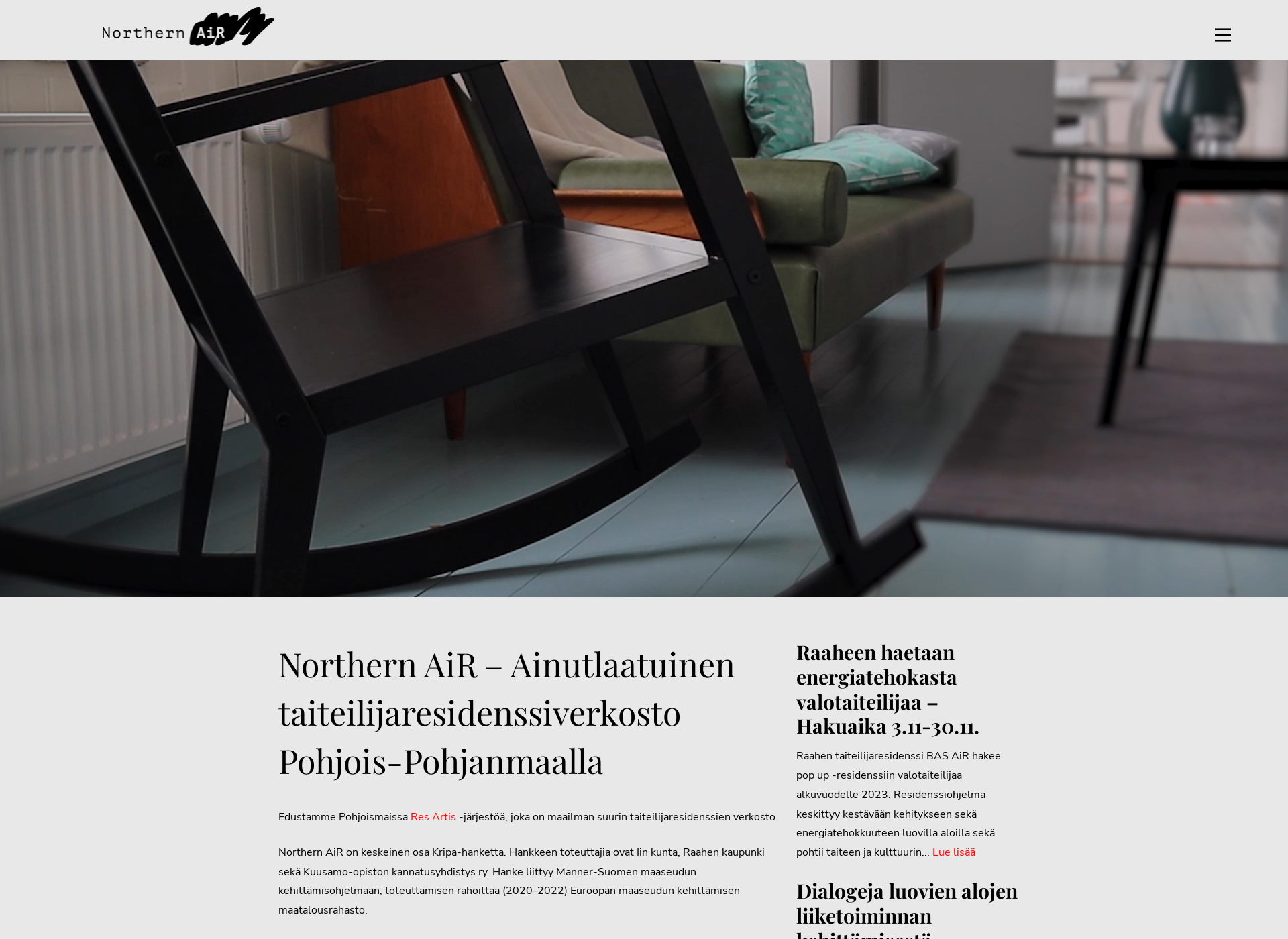 Skärmdump för northernair.fi