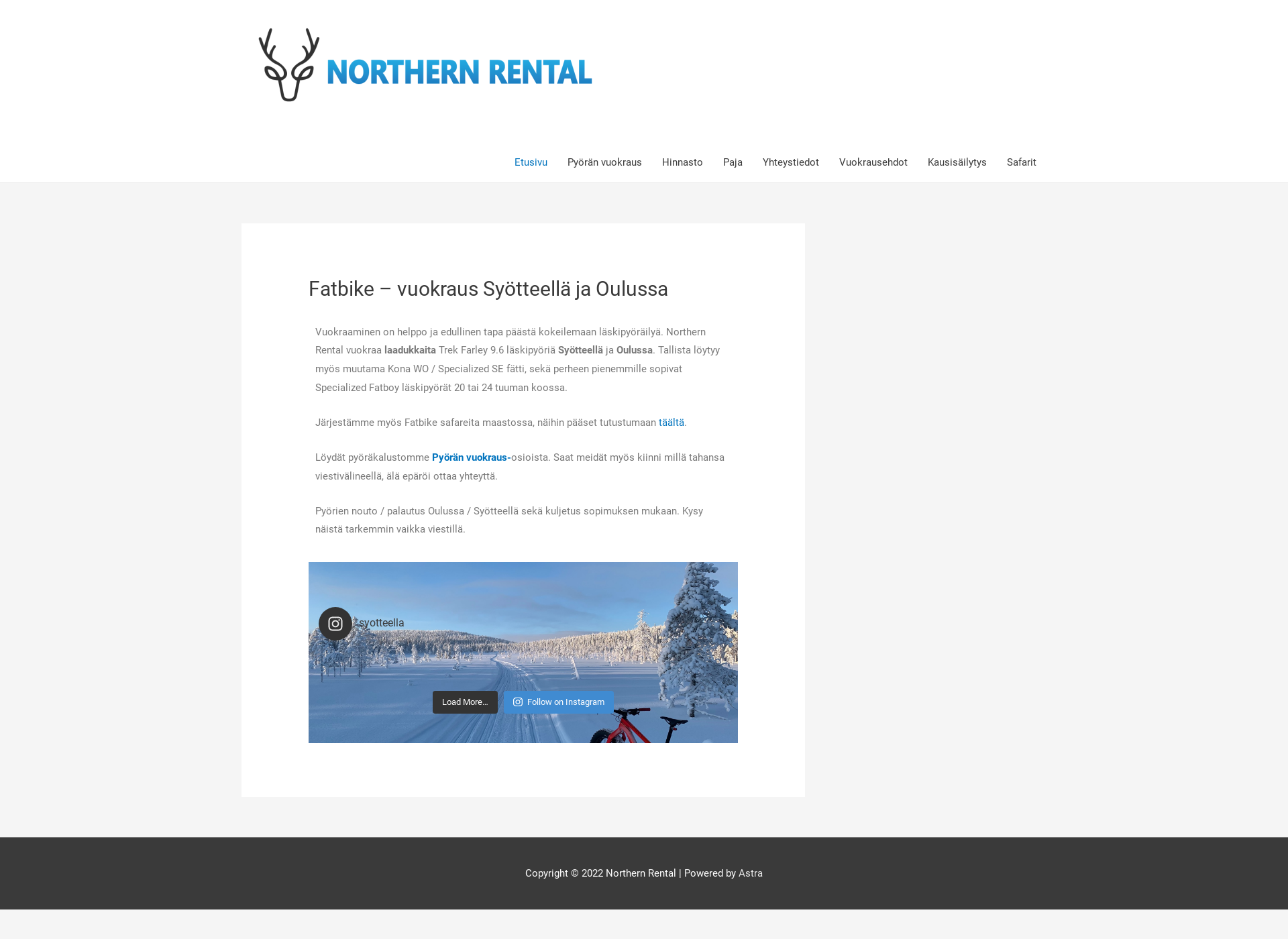 Skärmdump för northernrental.fi