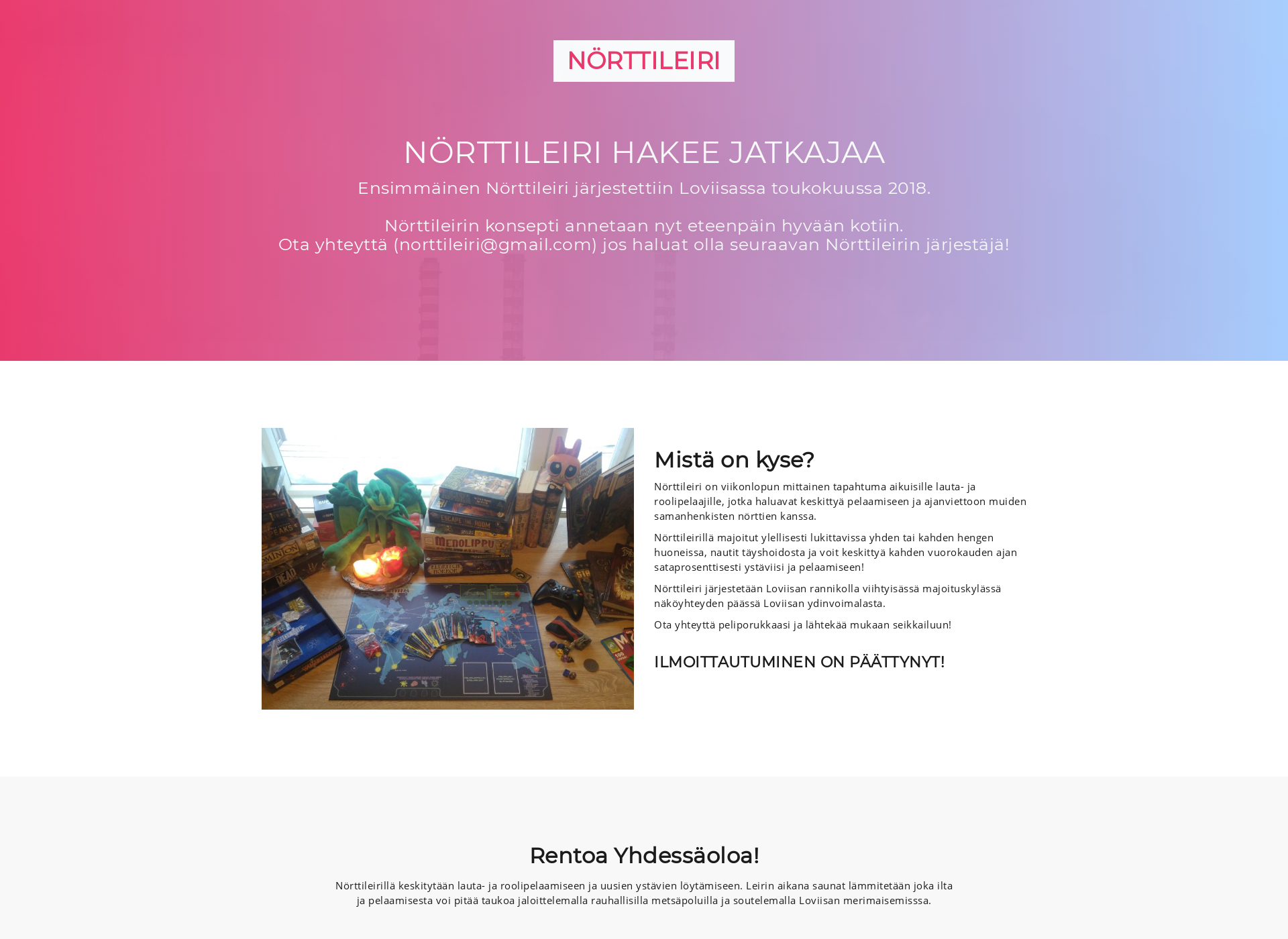Skärmdump för norttileiri.fi