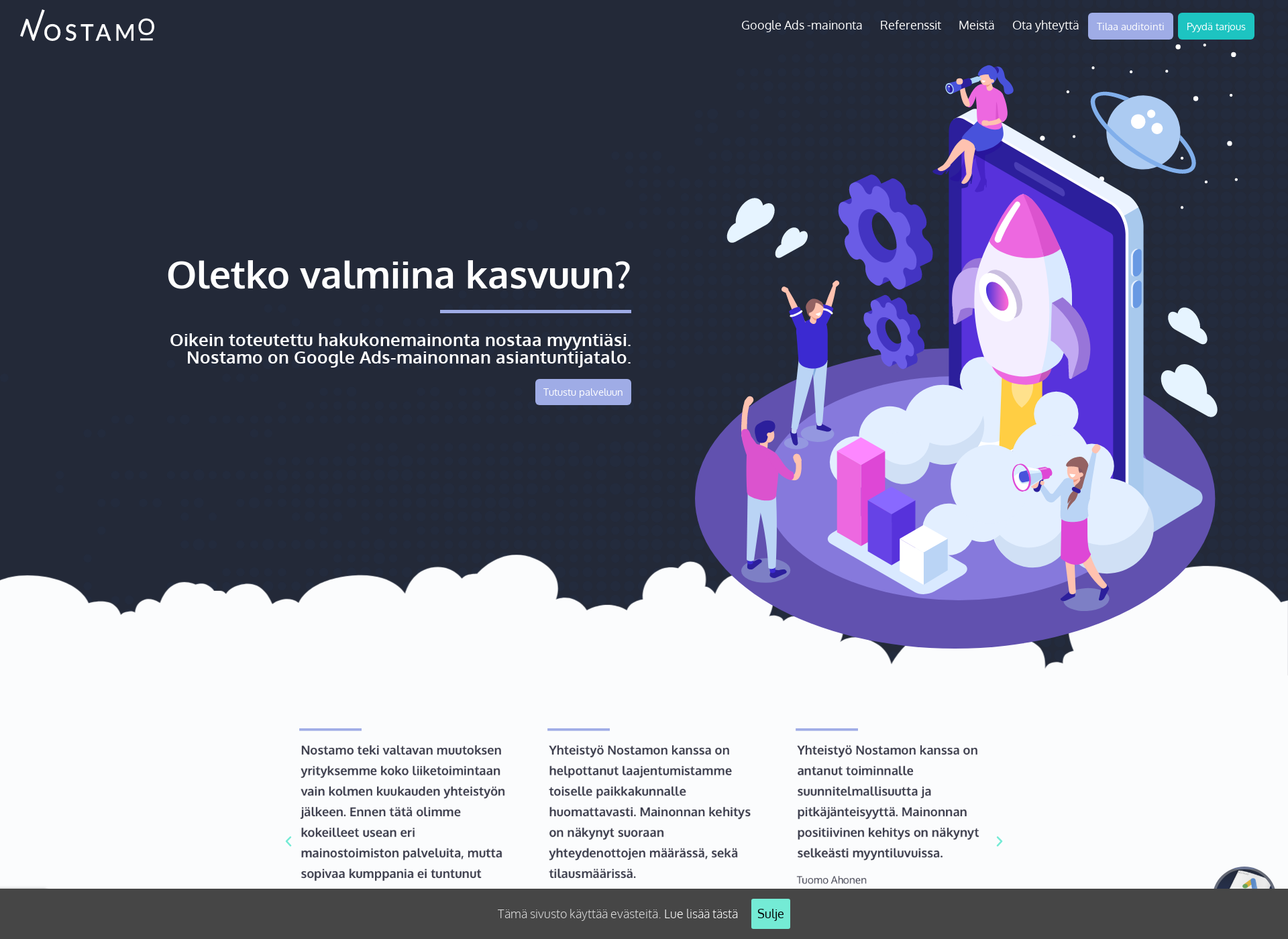 Screenshot for nostamo.fi