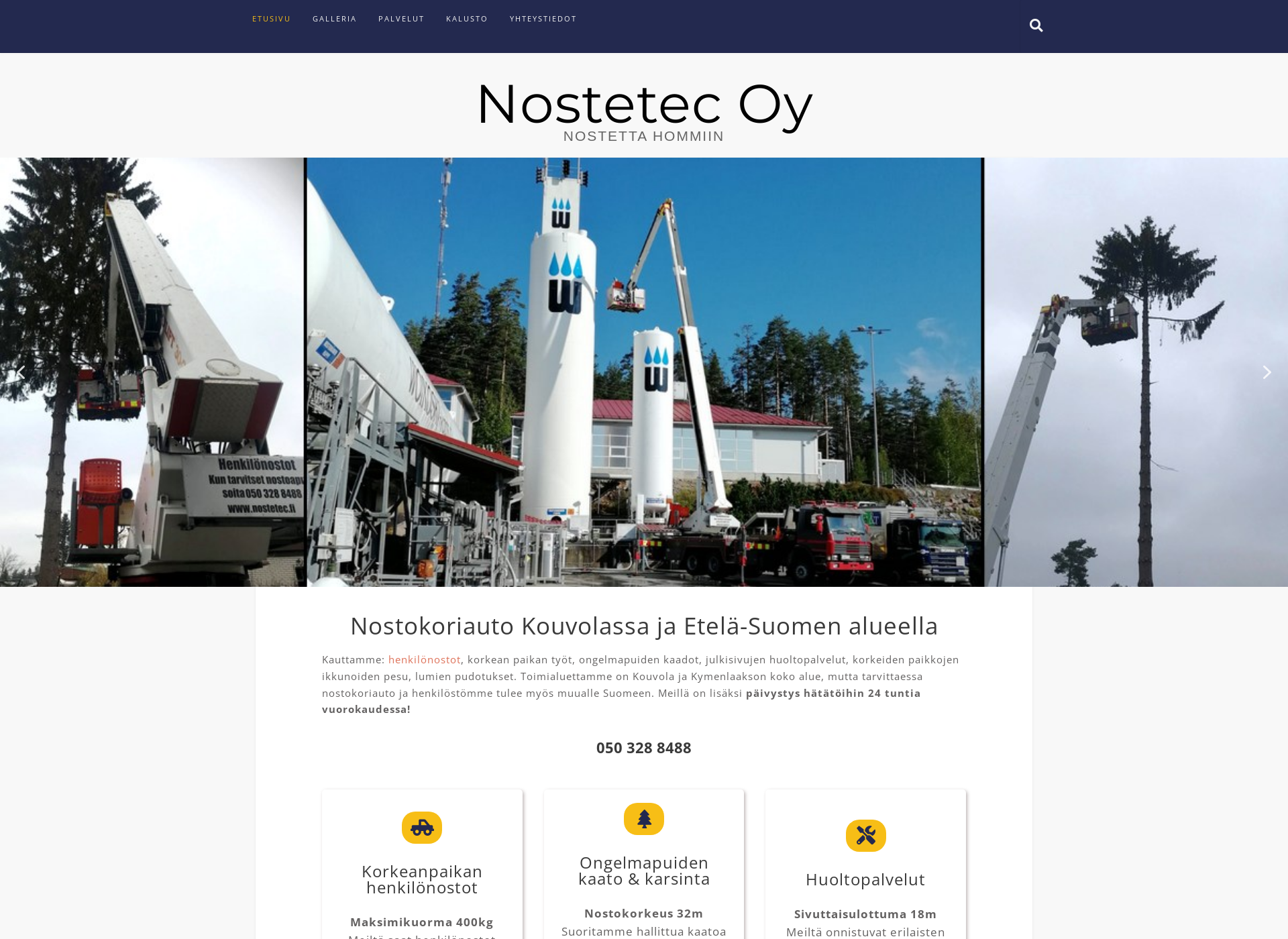 Skärmdump för nostetec.fi
