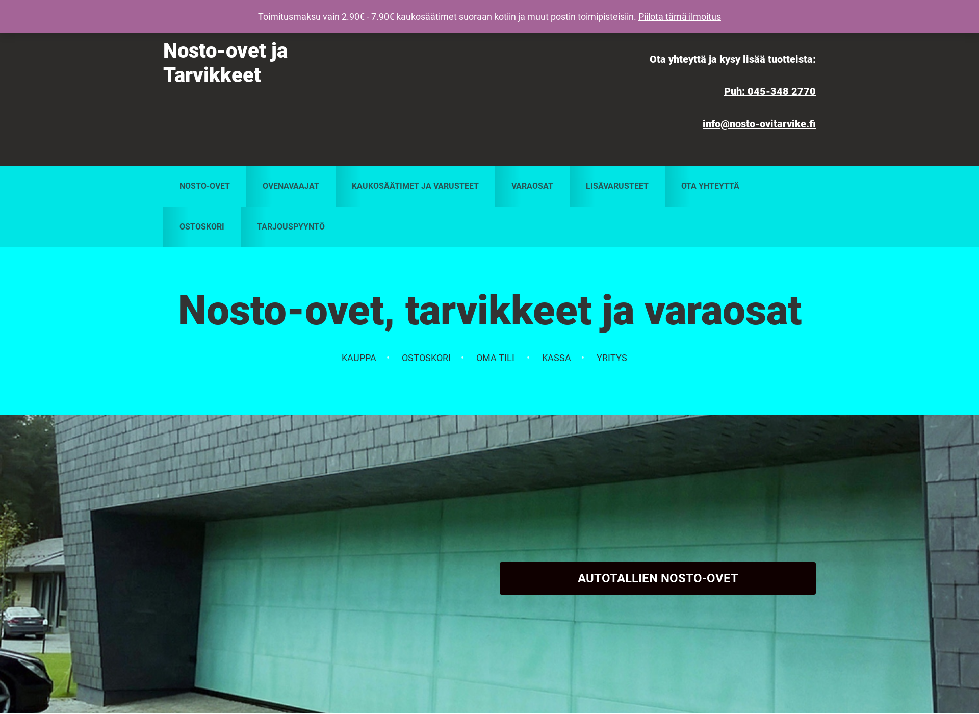 Skärmdump för nosto-ovitarvike.fi