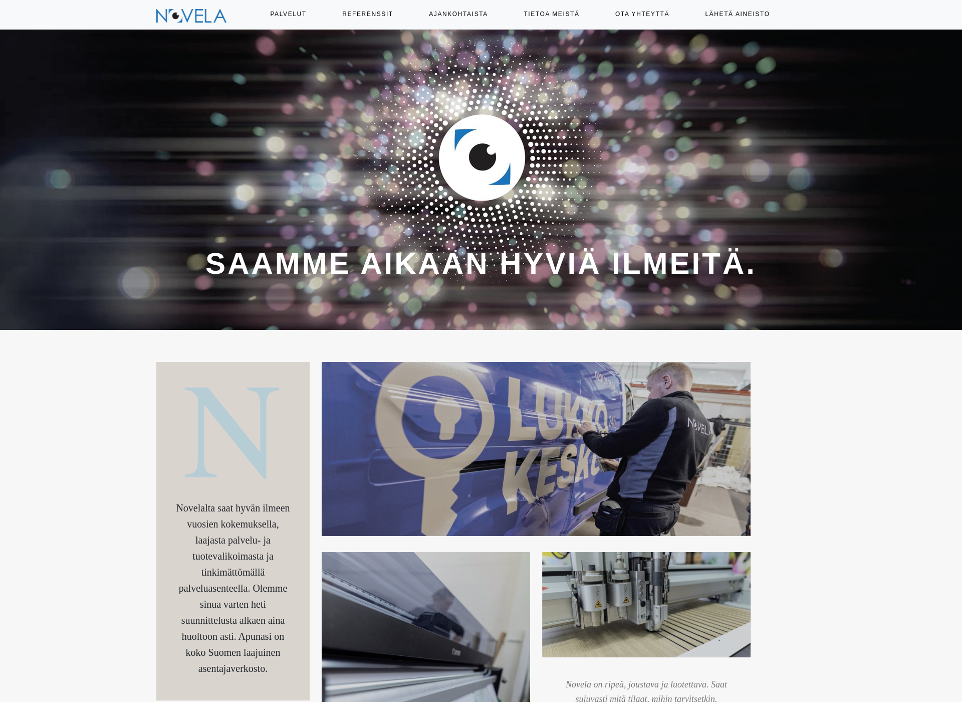 Skärmdump för novela.fi