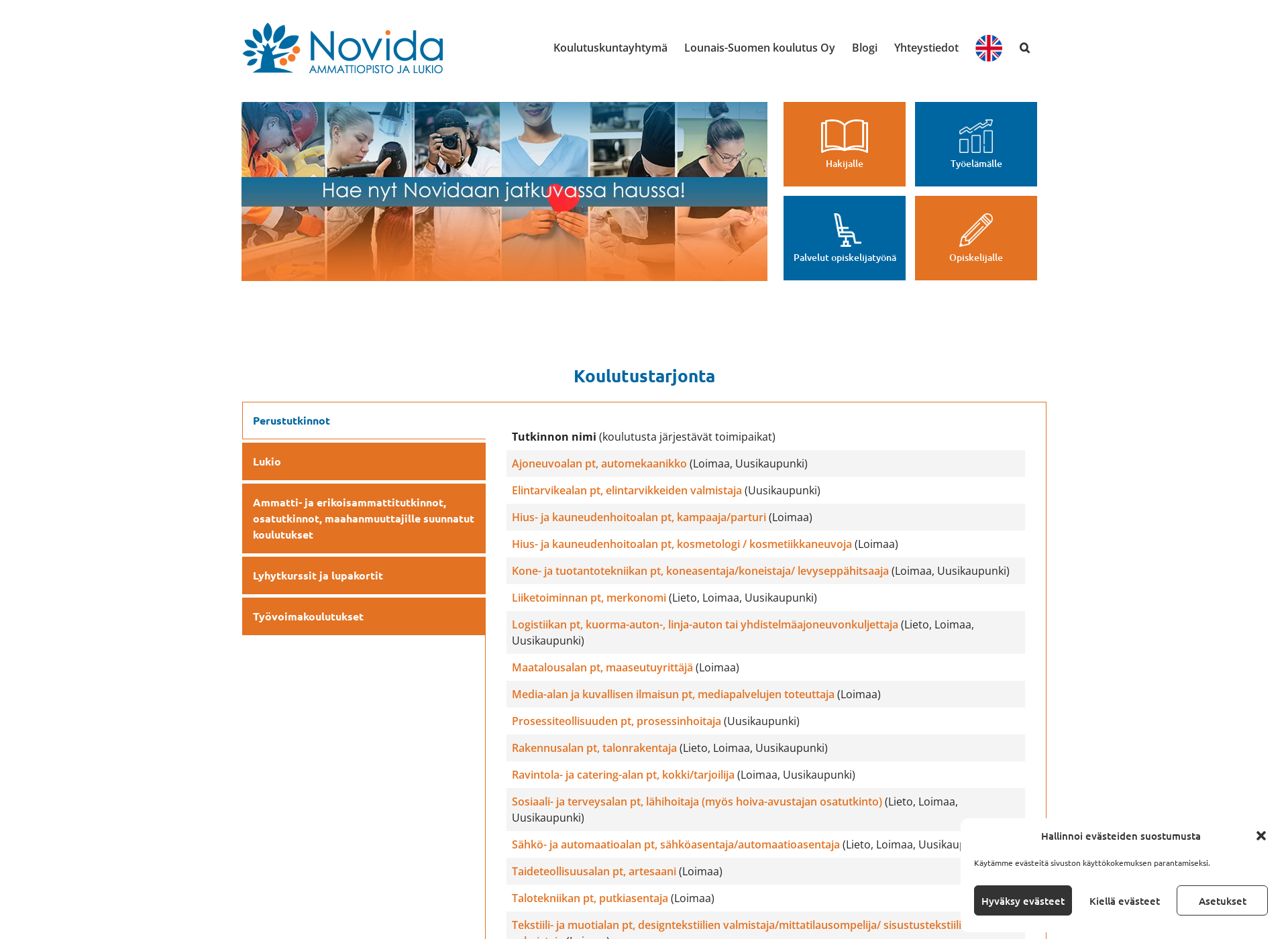 Screenshot for novida.fi