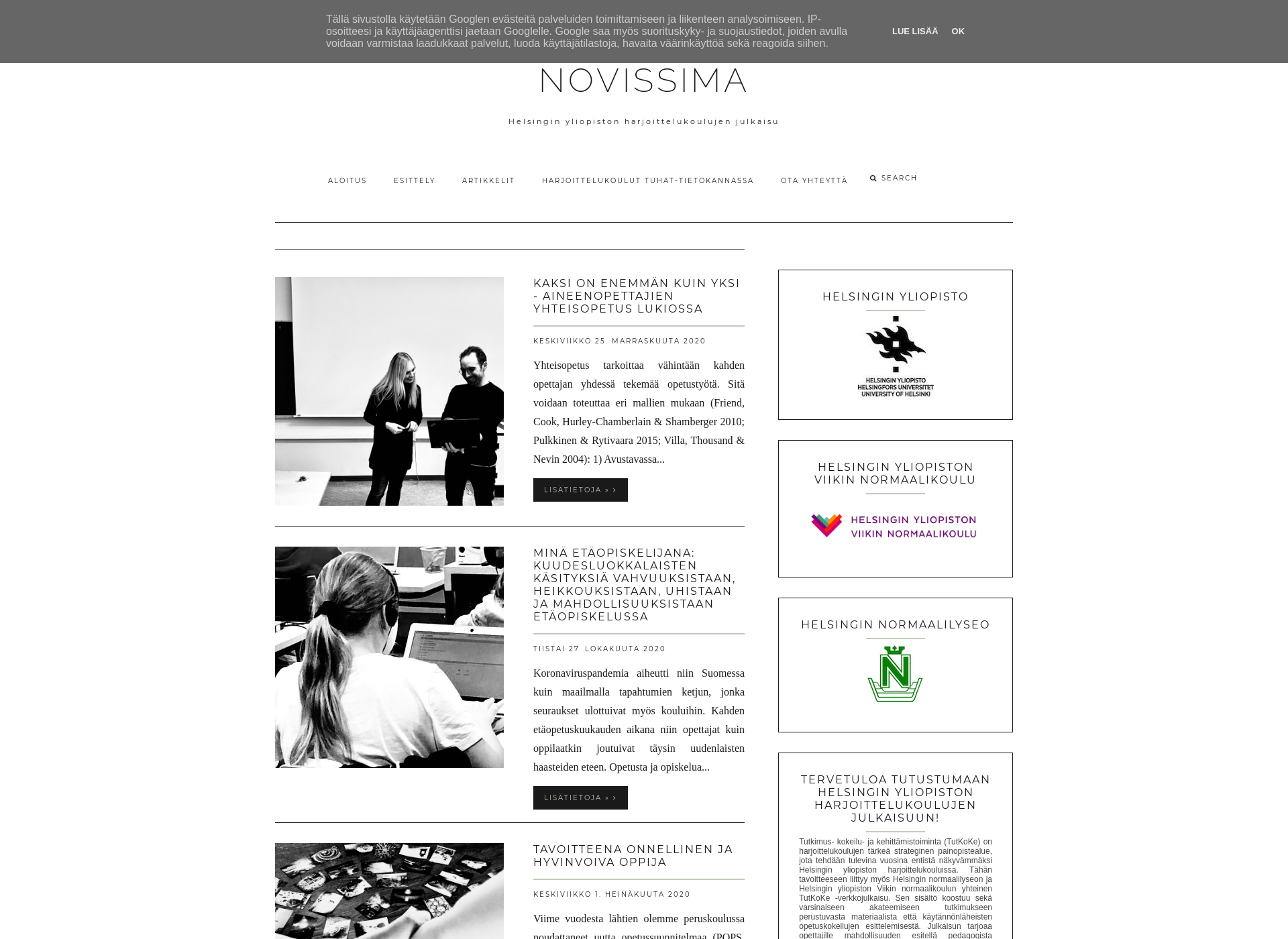 Skärmdump för novissima.fi