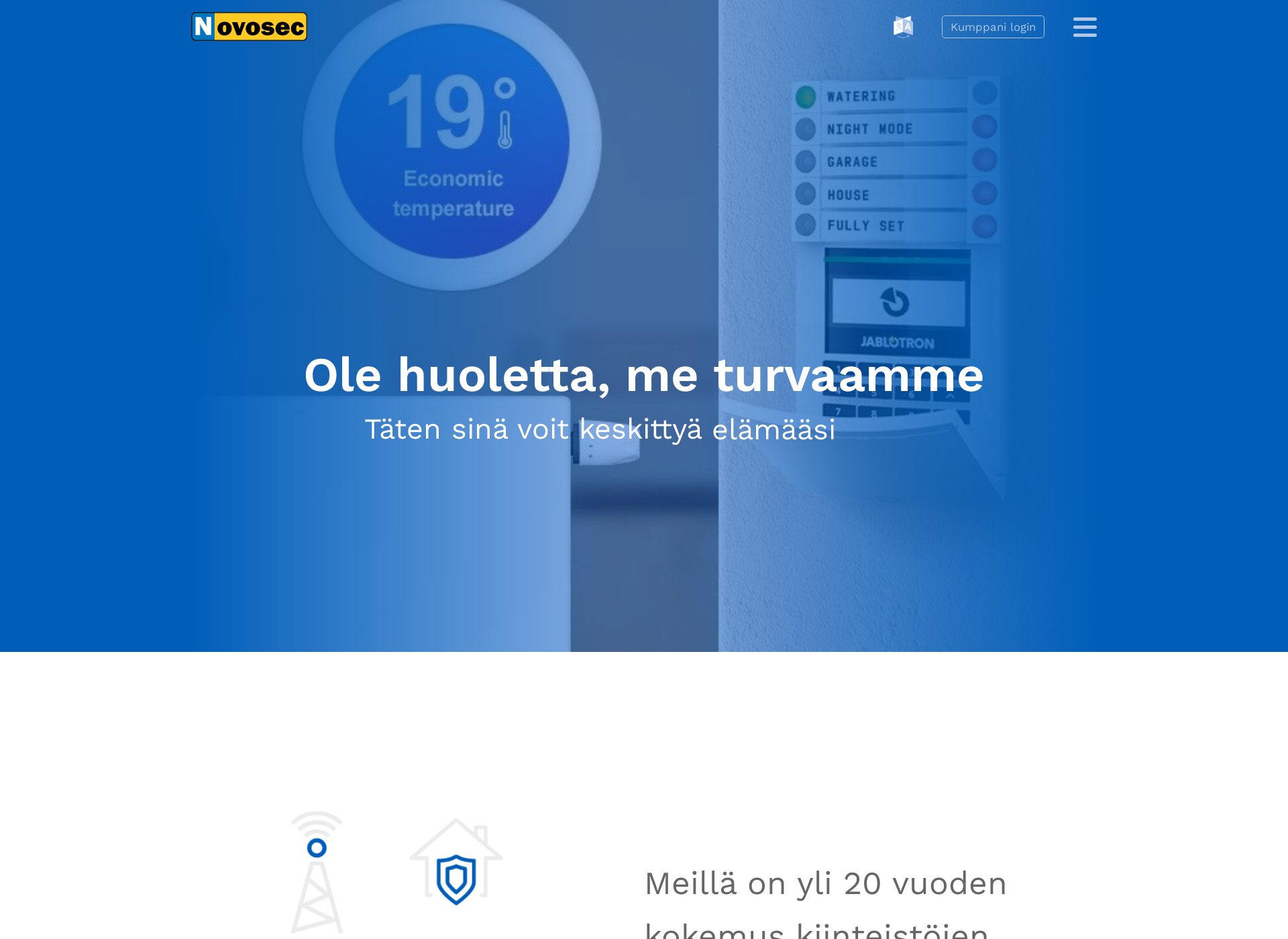 Skärmdump för novosec.fi