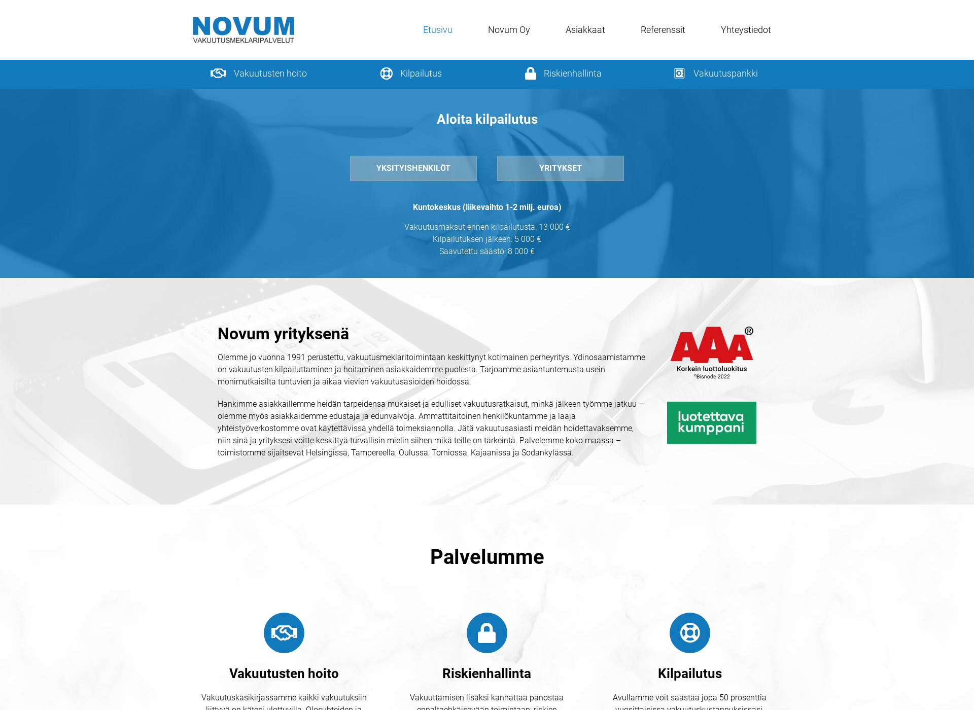 Screenshot for novum.fi