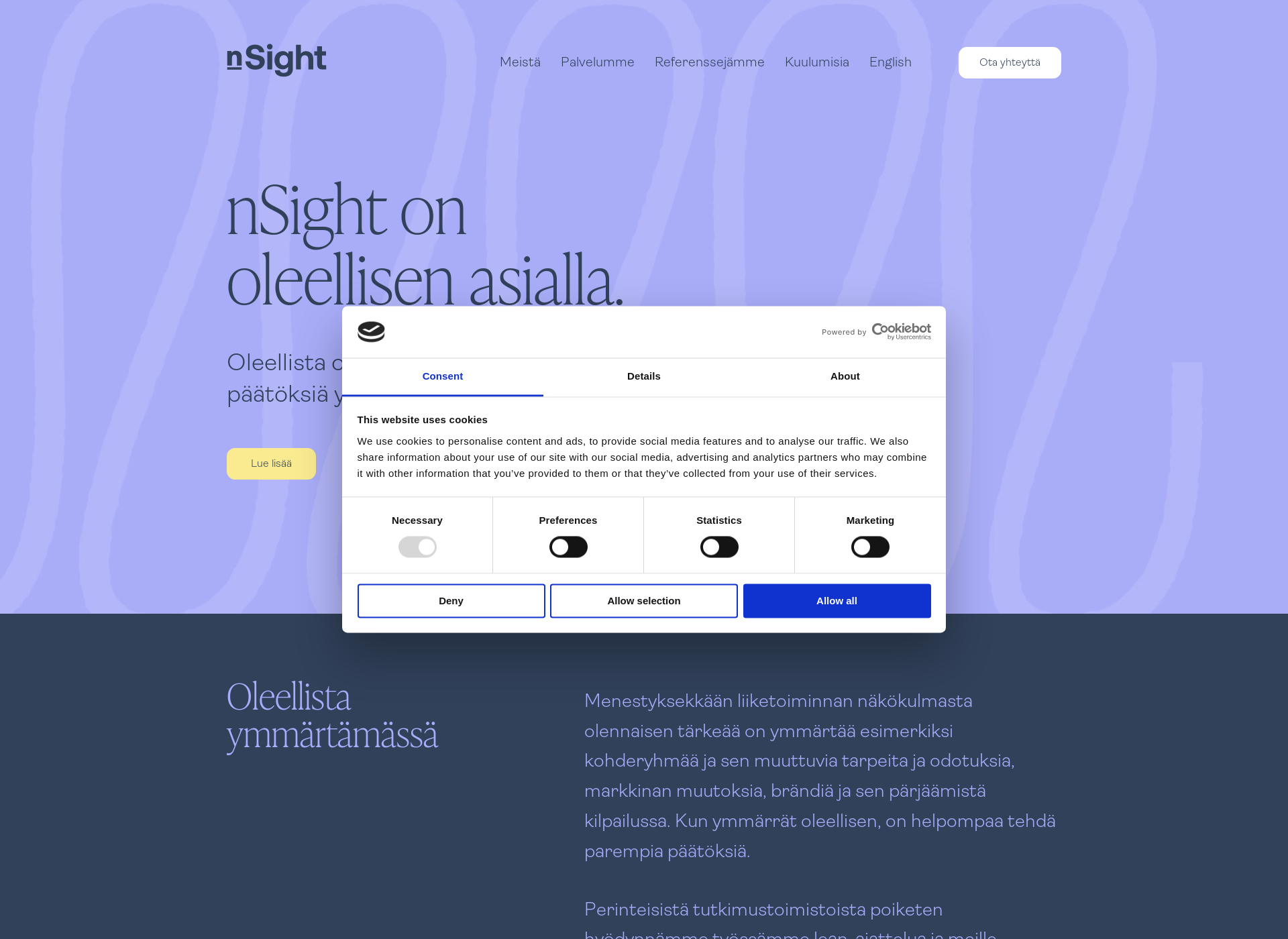 Skärmdump för nsight.fi