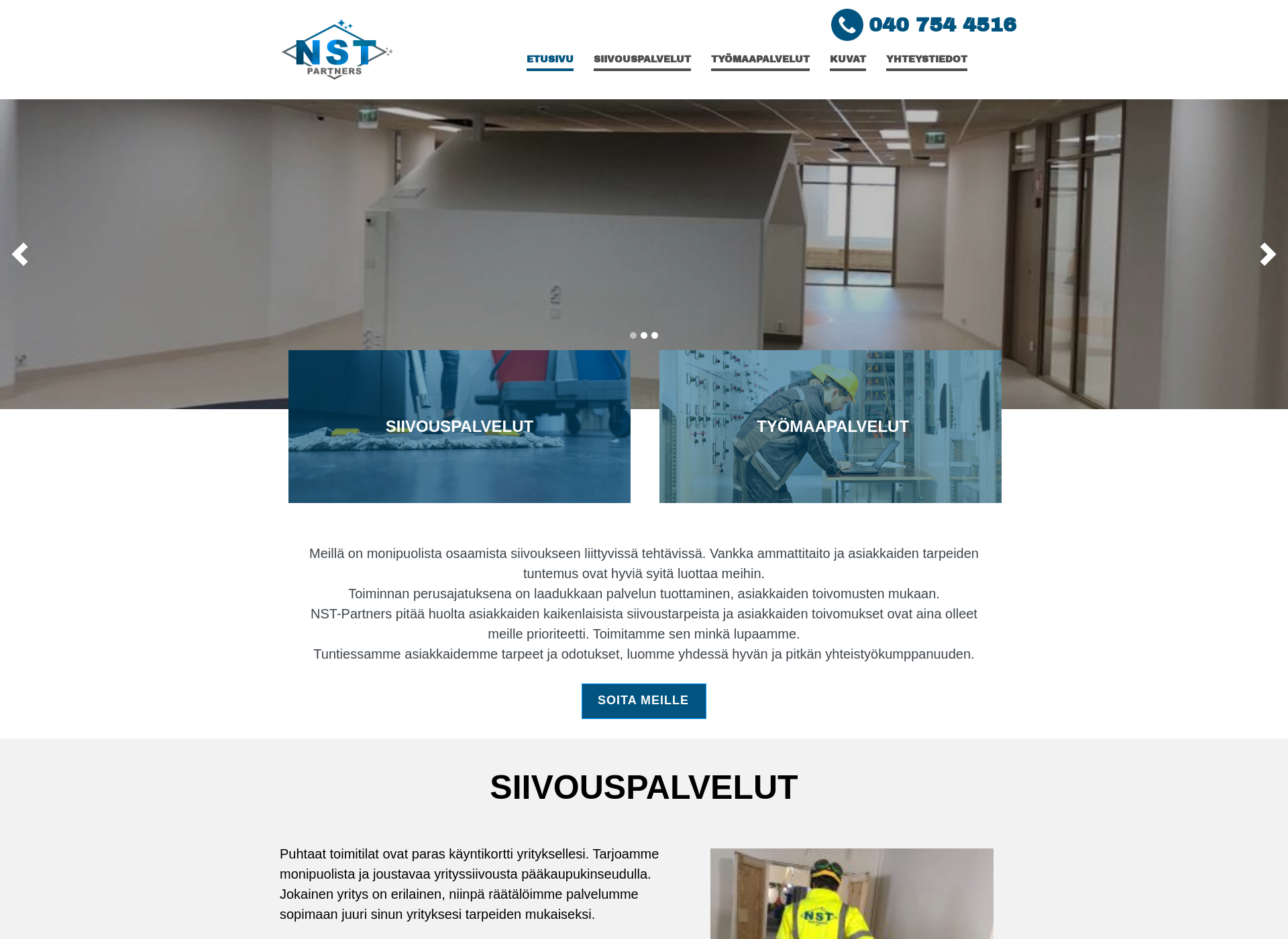 Skärmdump för nst-partners.fi