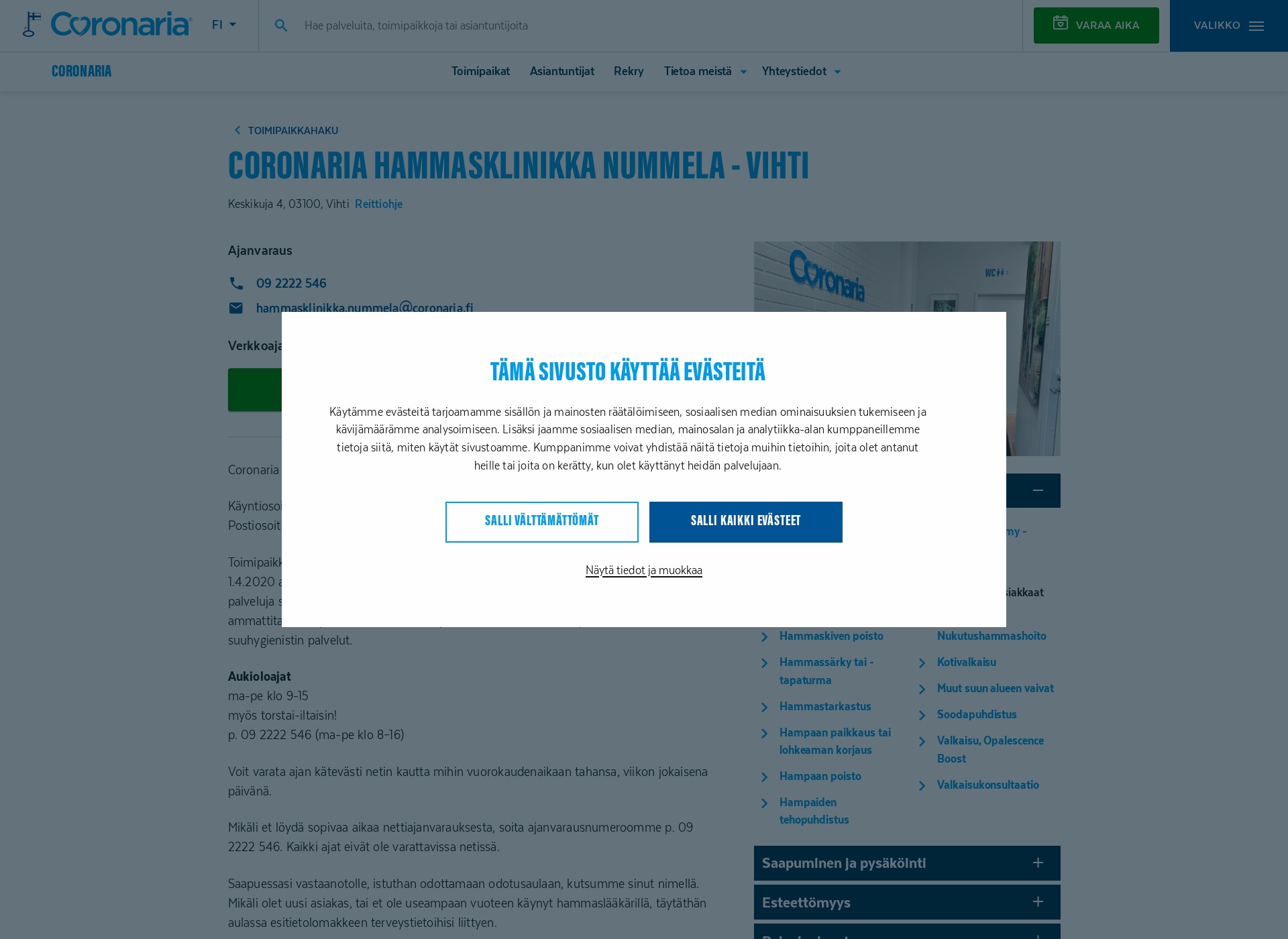 Screenshot for nummelanhammaslaakarit.fi