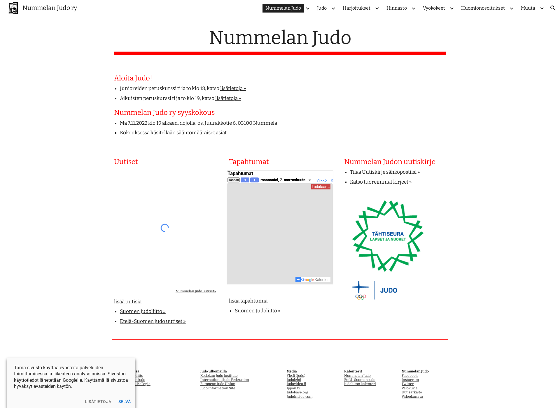 Screenshot for nummelanjudo.fi