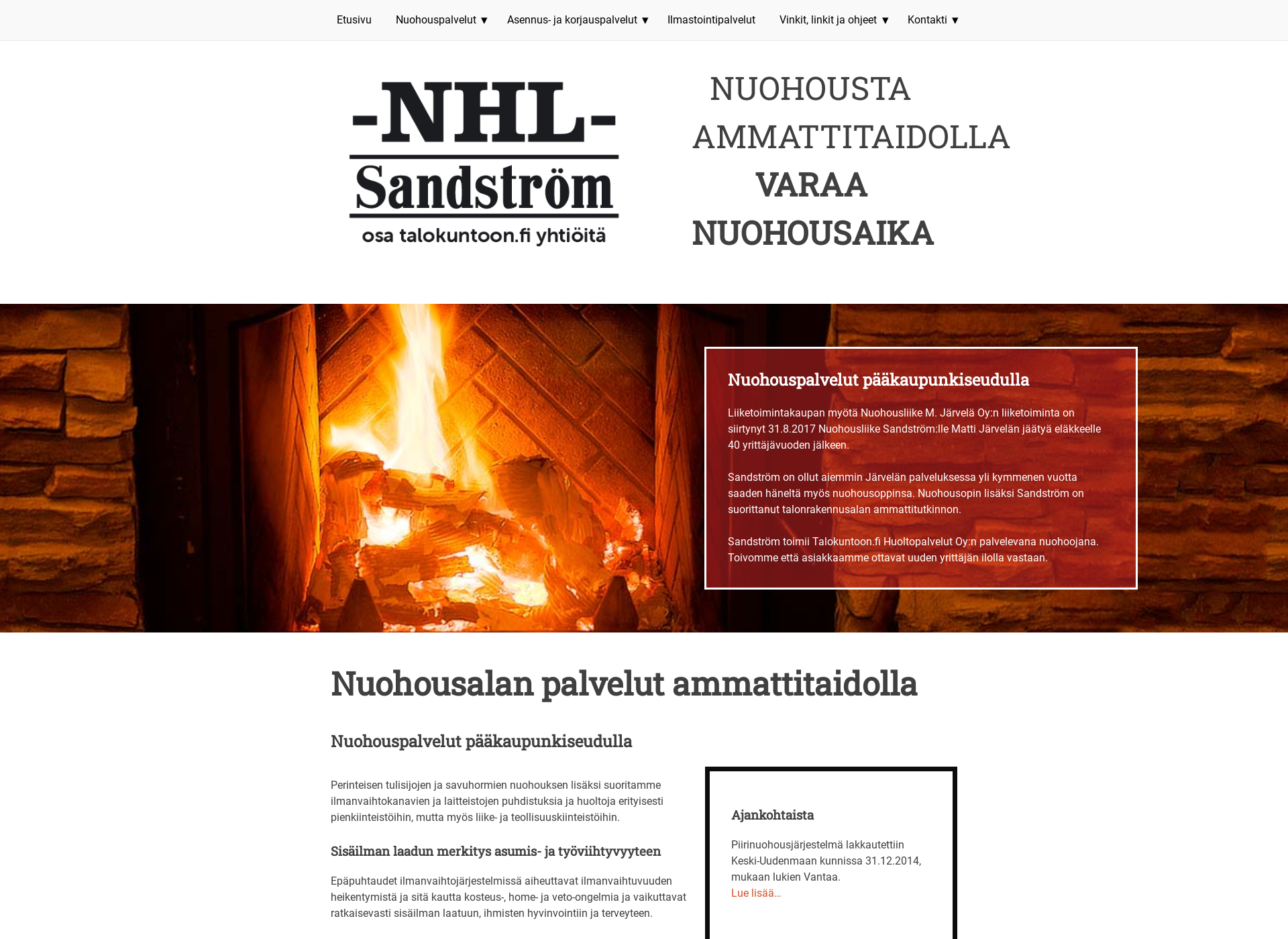 Näyttökuva nuohousliike.fi