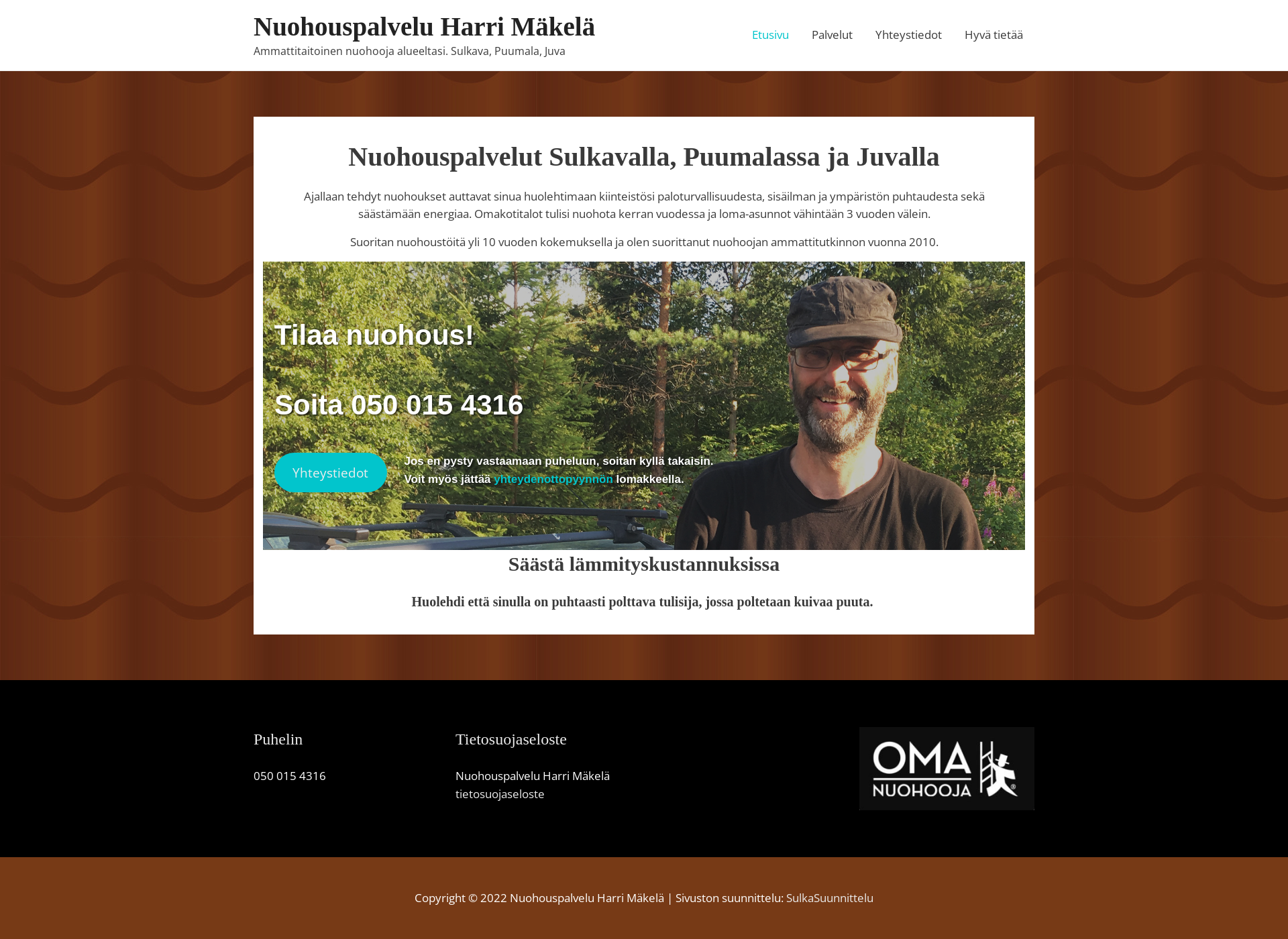 Skärmdump för nuohouspalveluharrimakela.fi