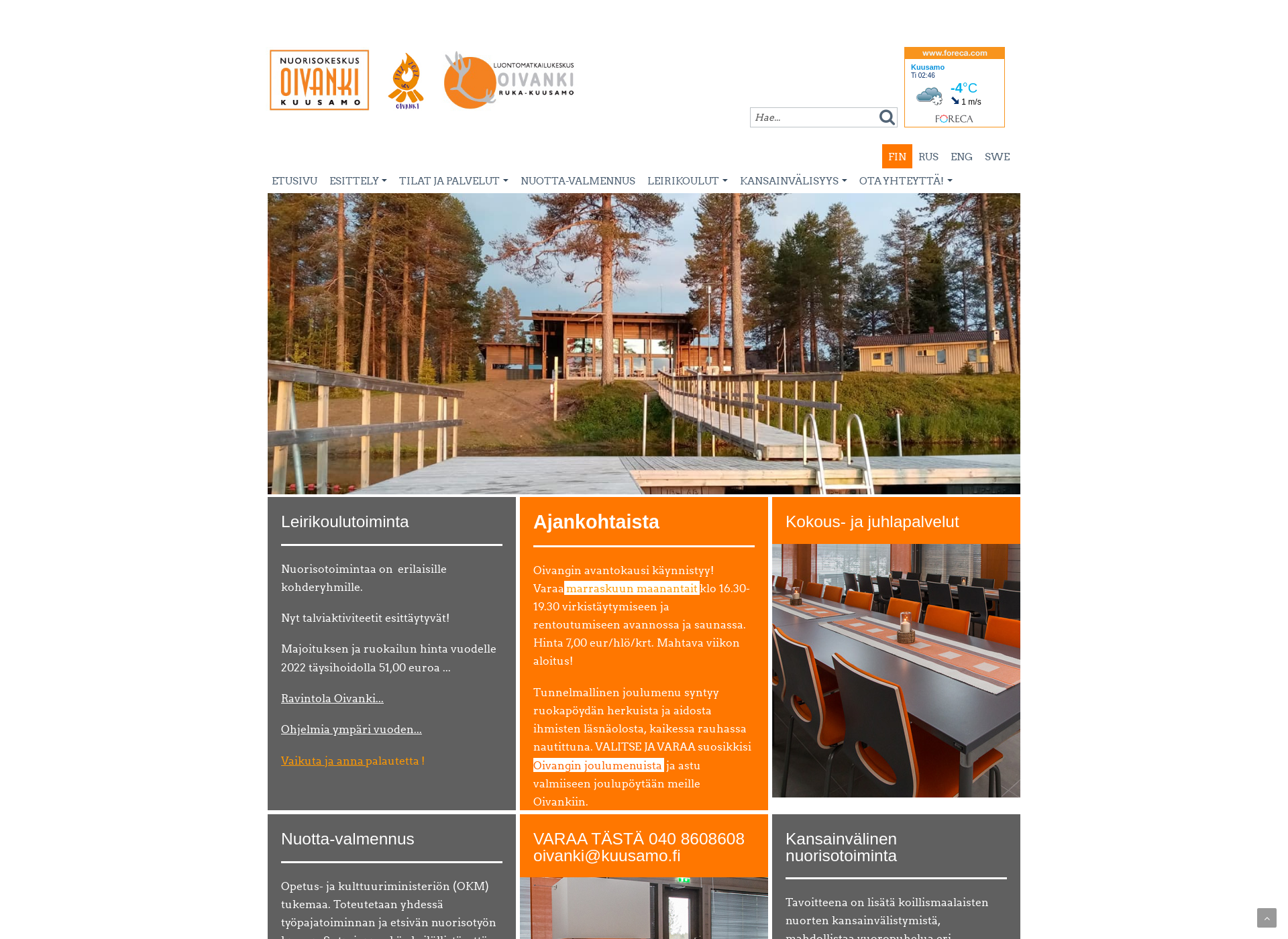 Screenshot for nuorisokeskusoivanki.fi