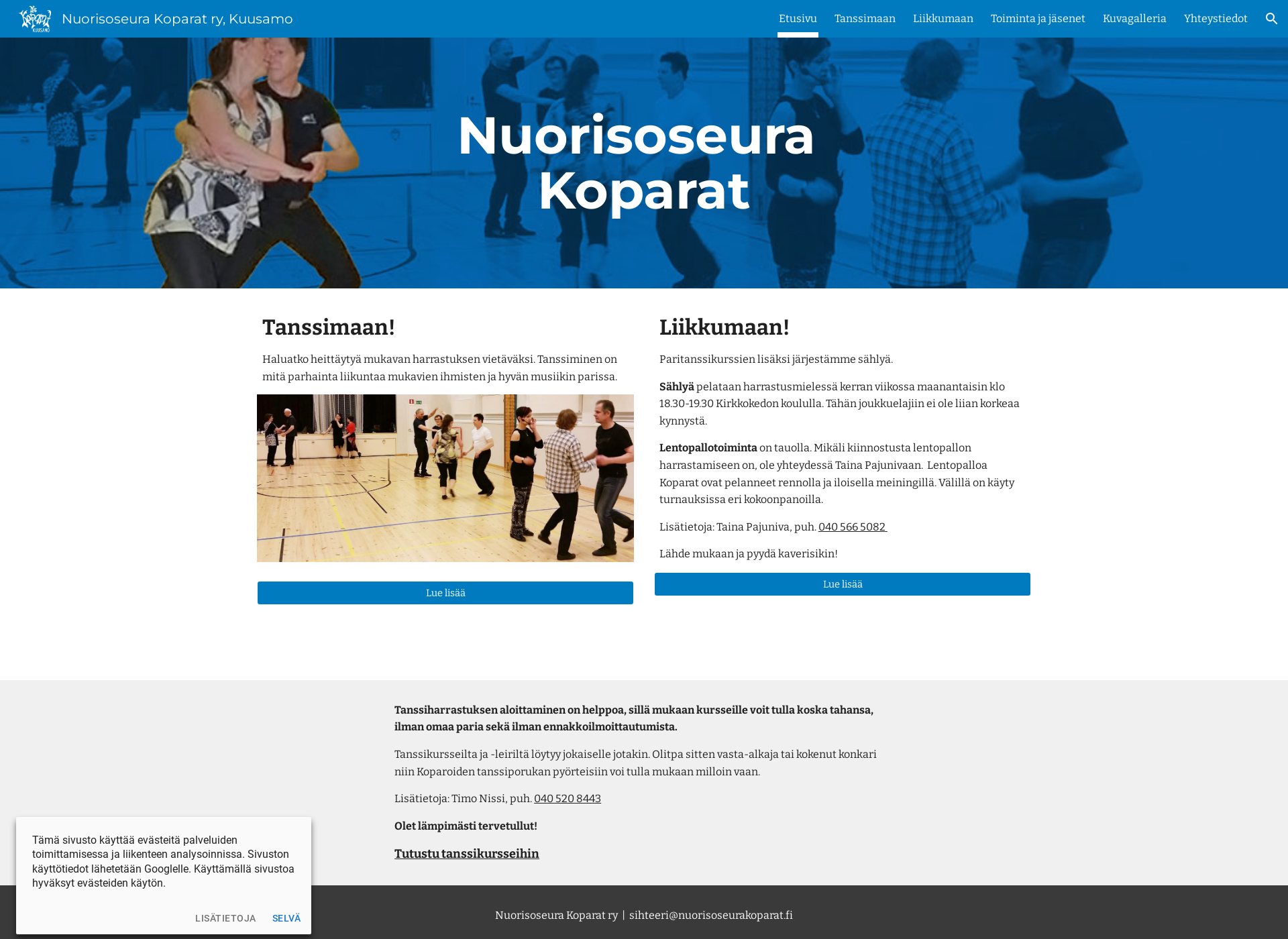 Screenshot for nuorisoseurakoparat.fi