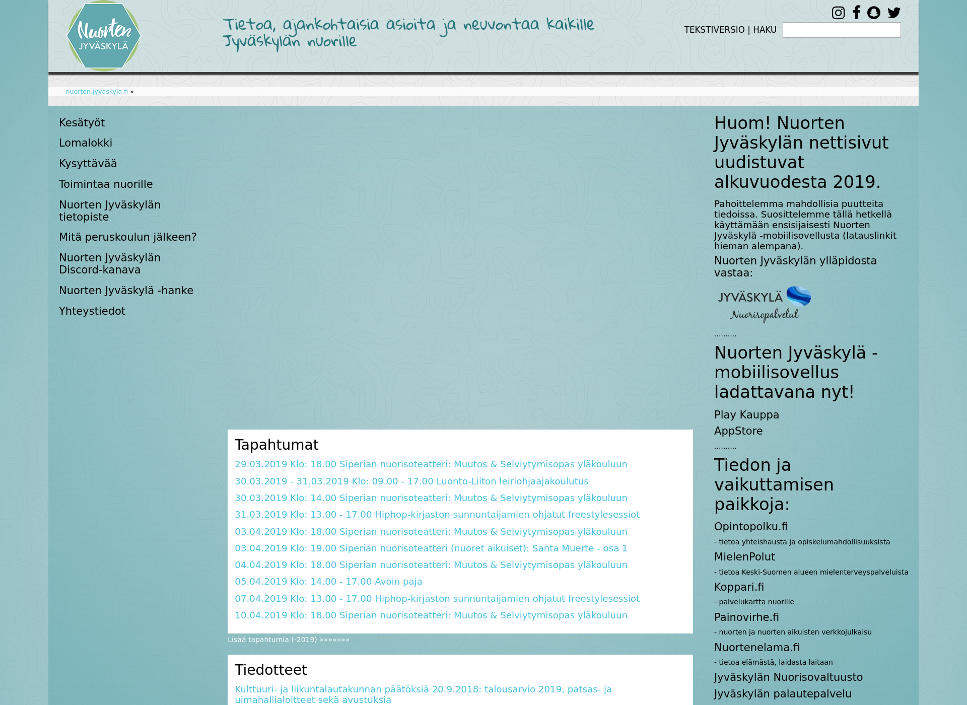 Screenshot for nuortenlaturi.fi