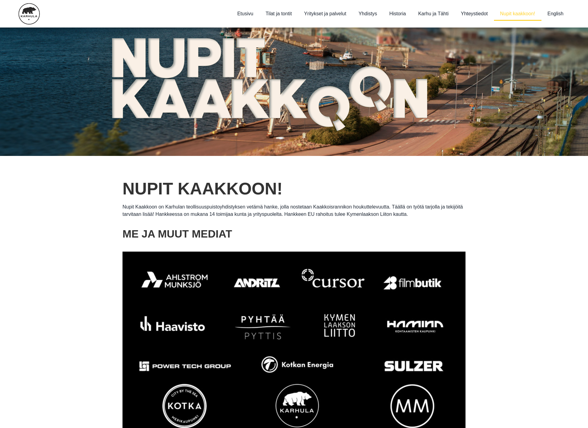 Skärmdump för nupitkaakkoon.fi