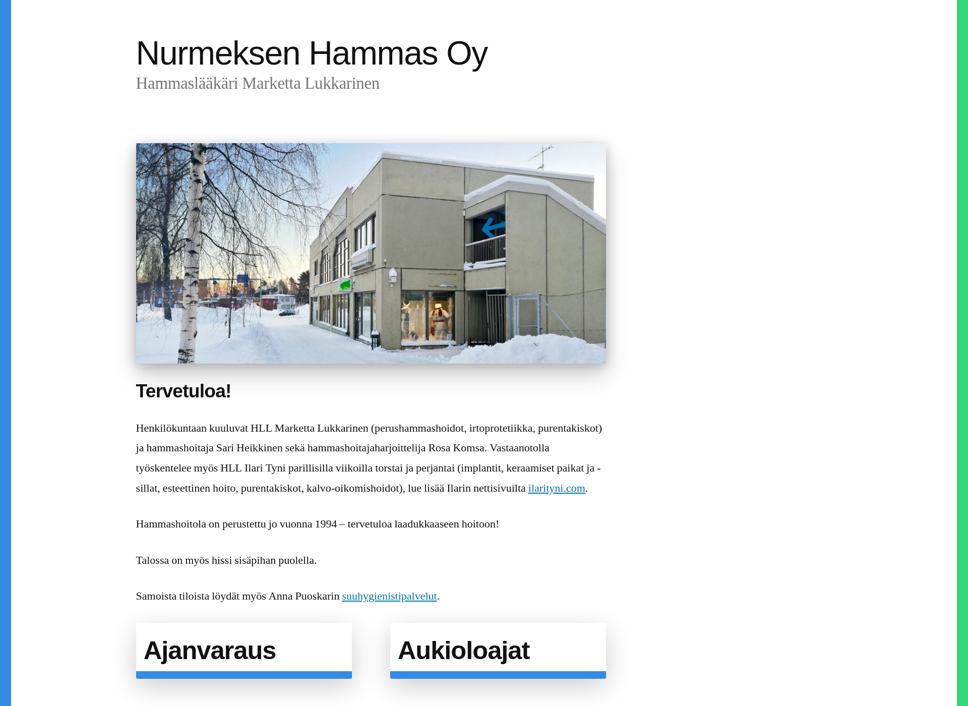 Skärmdump för nurmeksenhammas.fi