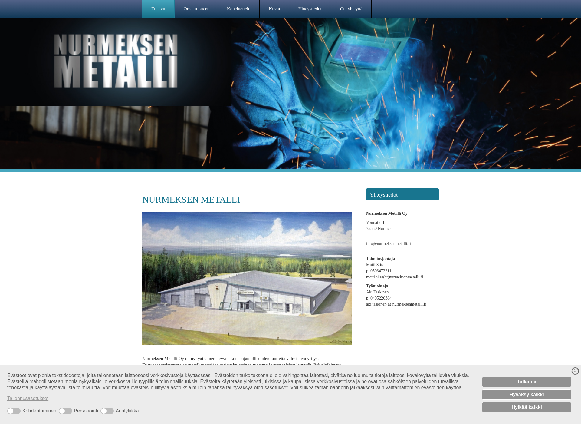 Screenshot for nurmeksenmetalli.fi