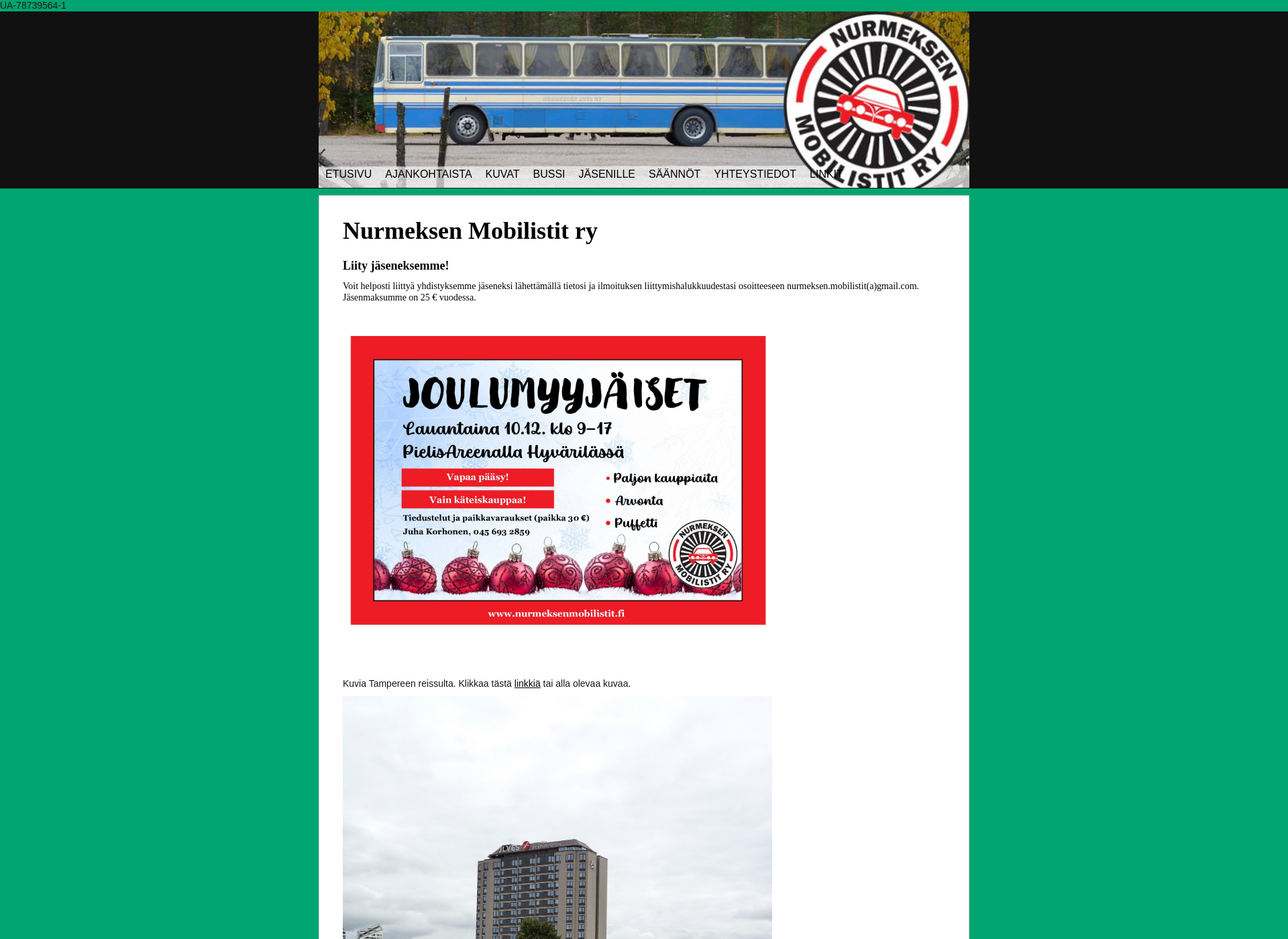 Skärmdump för nurmeksenmobilistit.fi