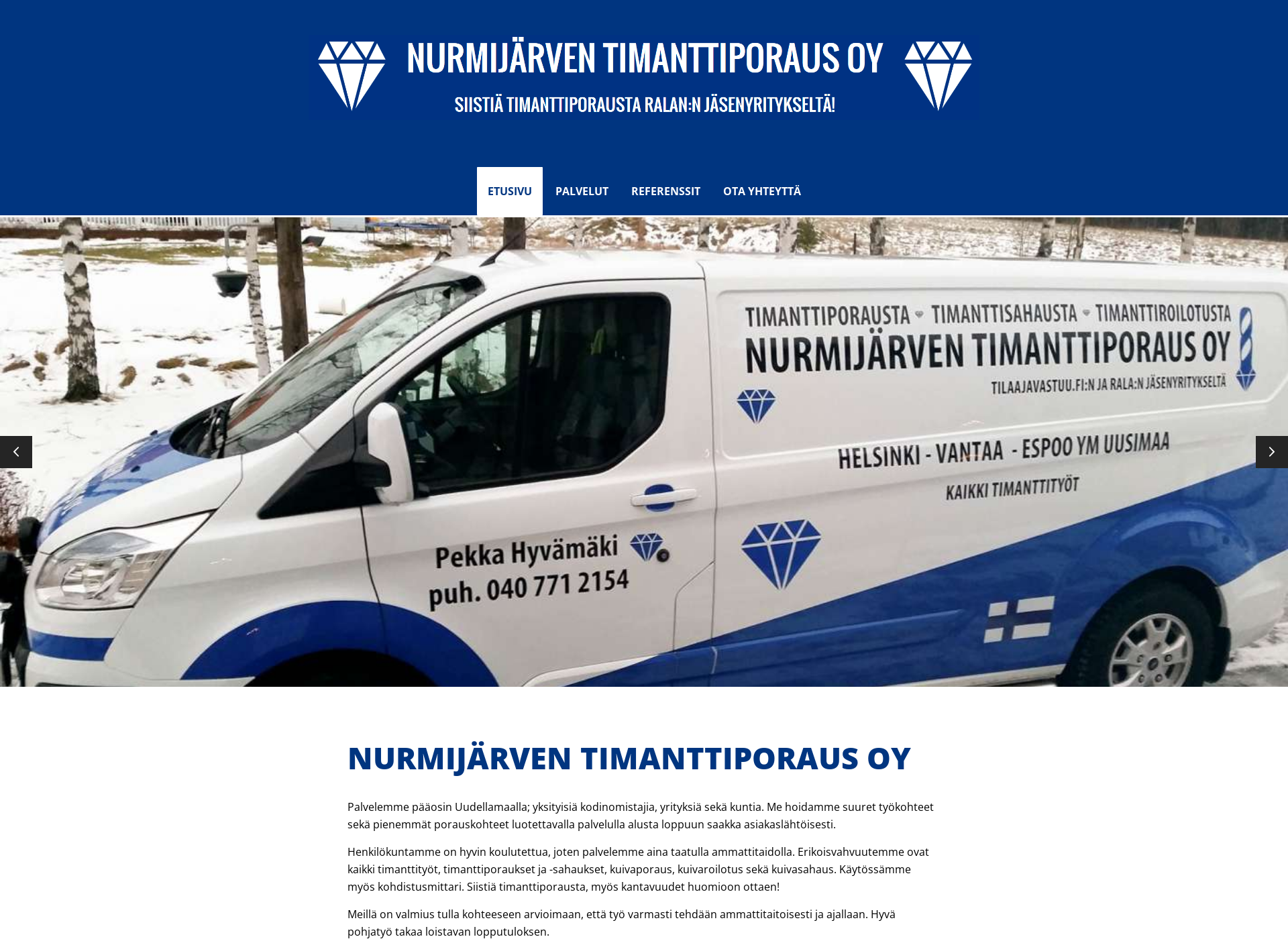 Screenshot for nurmijarventimanttiporaus.fi