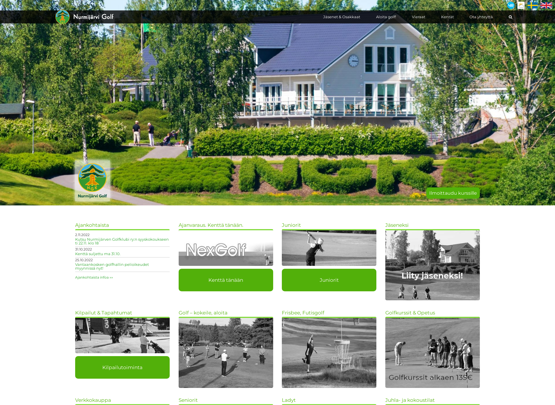 Skärmdump för nurmijarvi-golf.fi