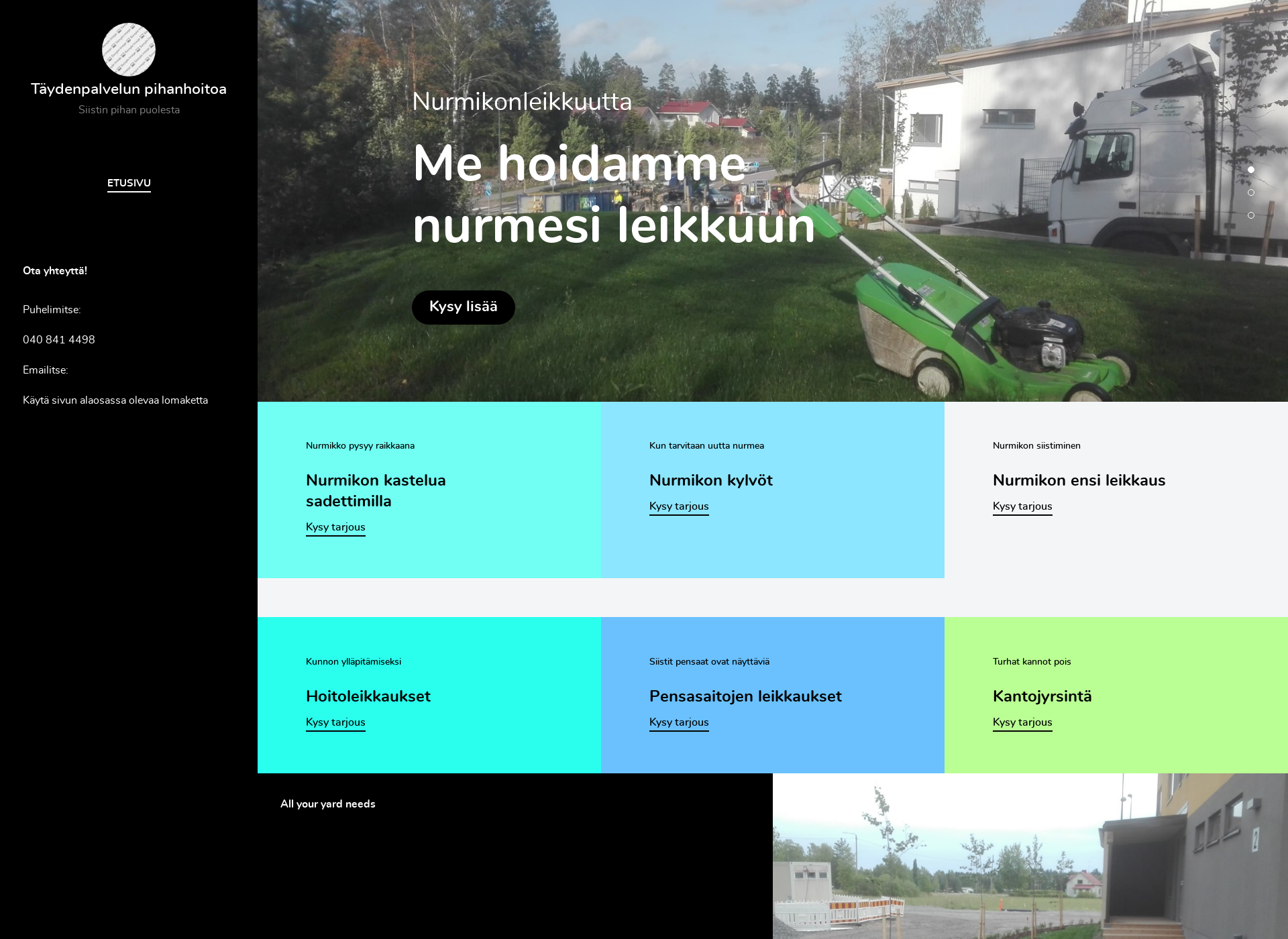 Screenshot for nurmikonkastelua.fi
