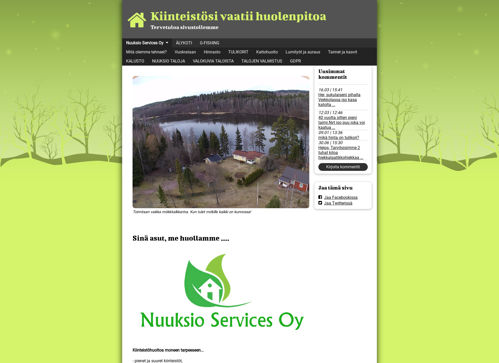 Screenshot for nuuksionhuolto.fi