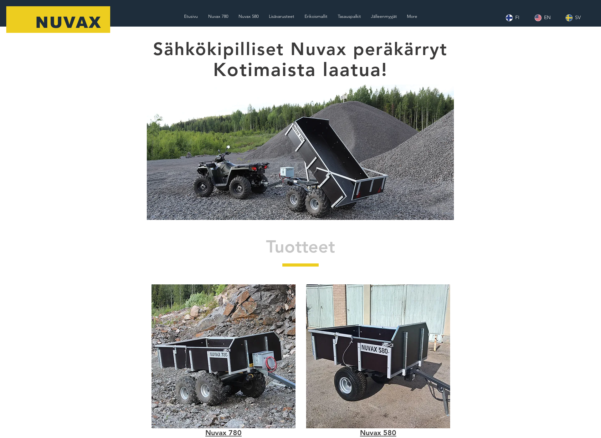 Skärmdump för nuvax.fi