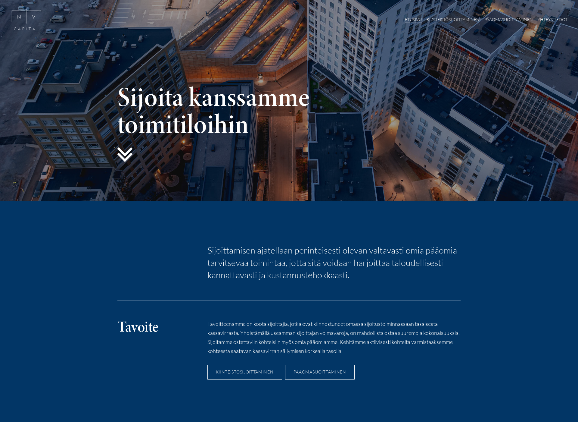 Skärmdump för nvcapital.fi