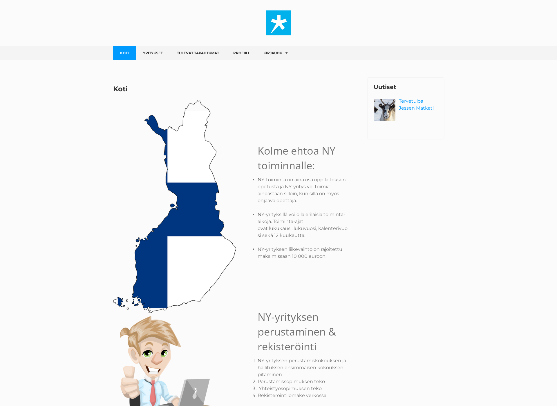 Skärmdump för ny-yrittajat.fi