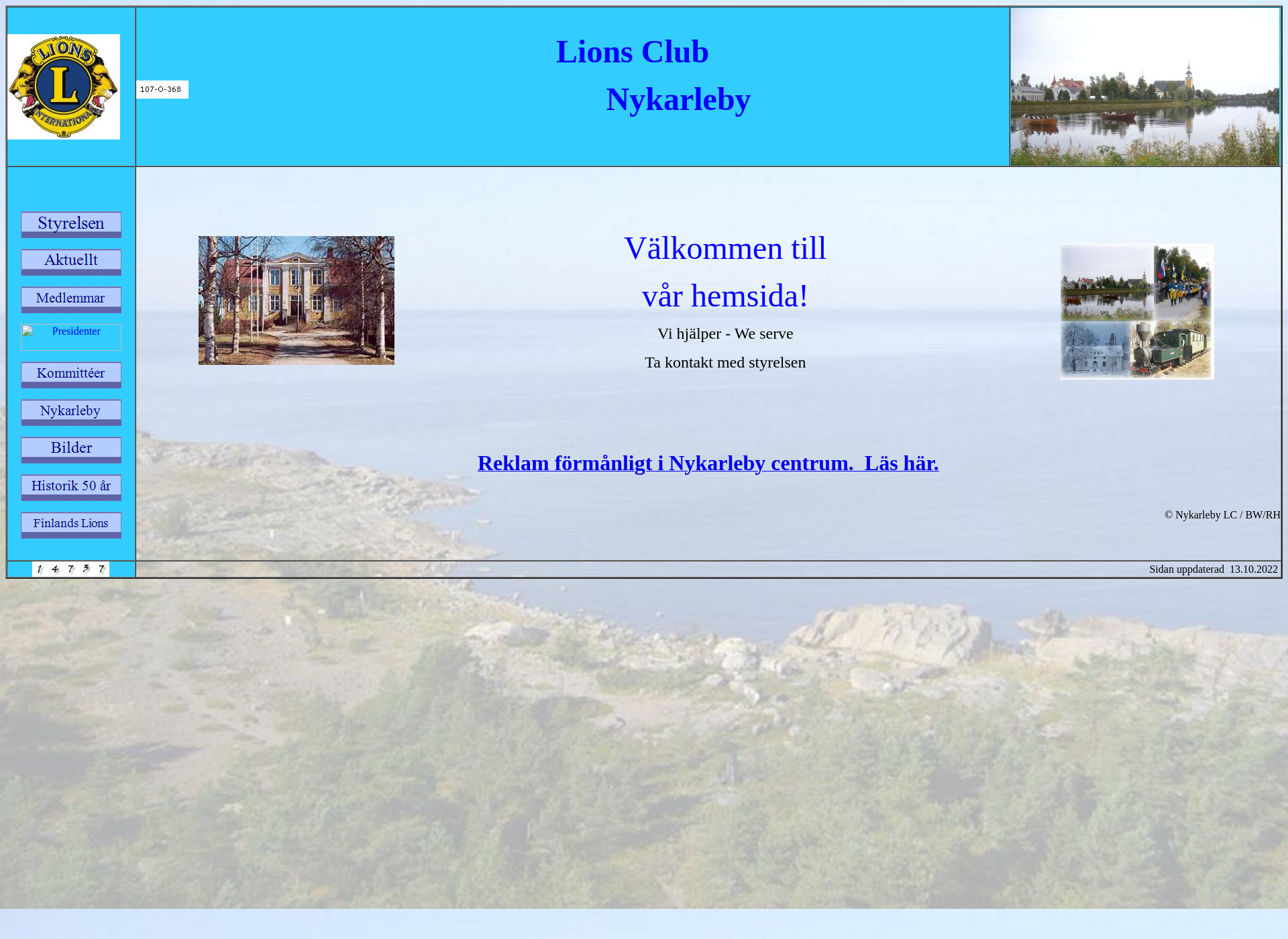 Skärmdump för nykarlebylions.fi