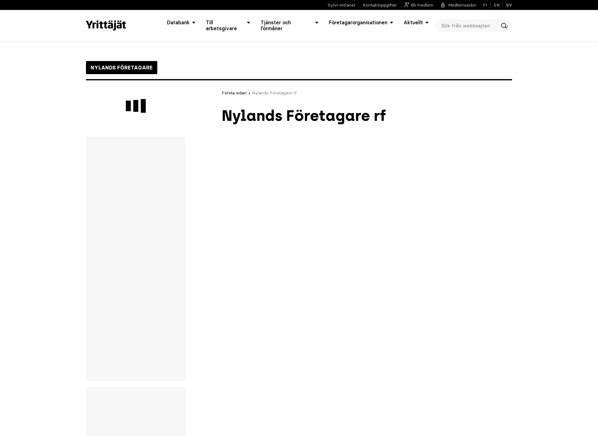 Screenshot for nylandsforetagare.fi