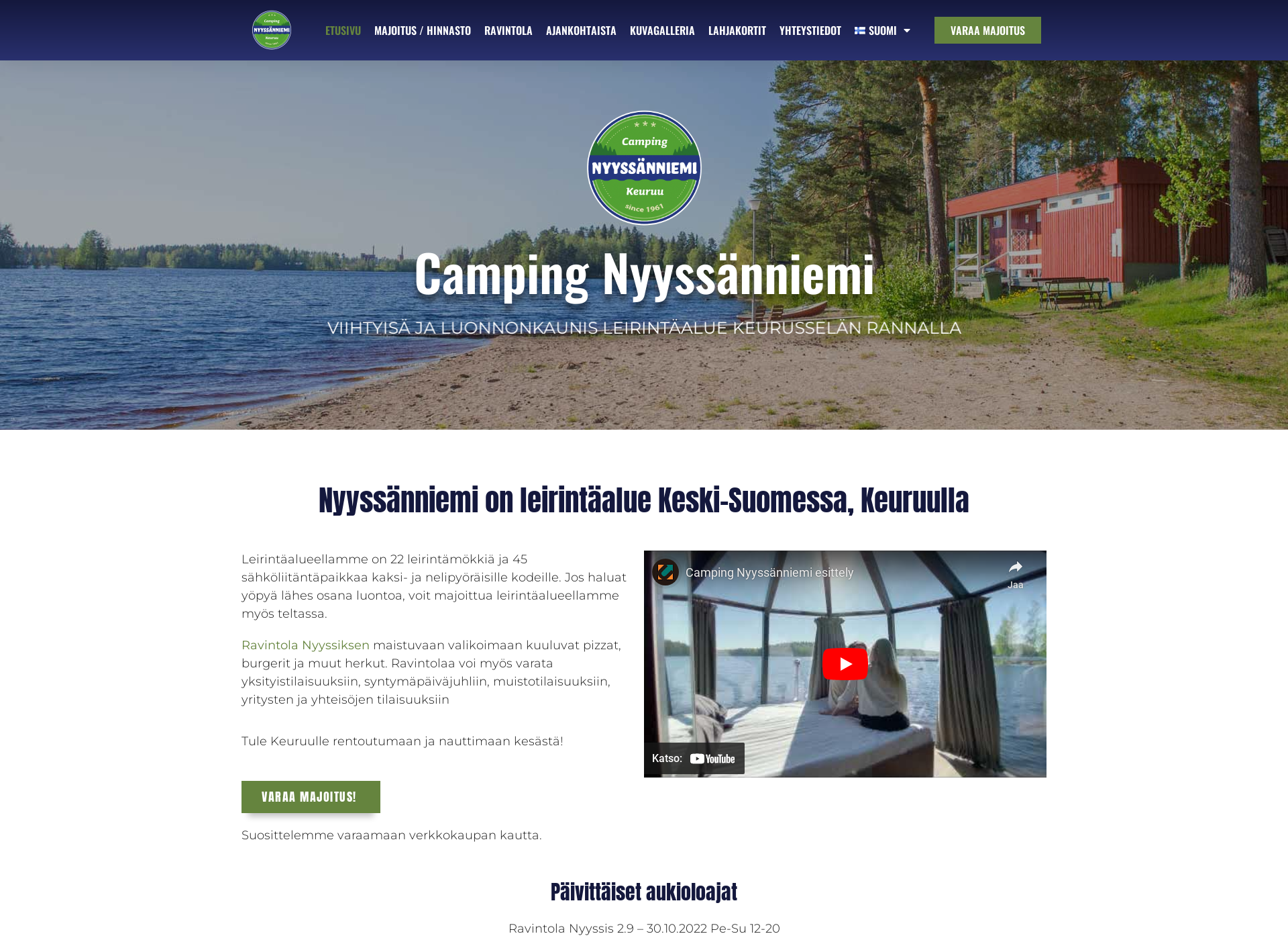 Skärmdump för nyyssanniemi.fi