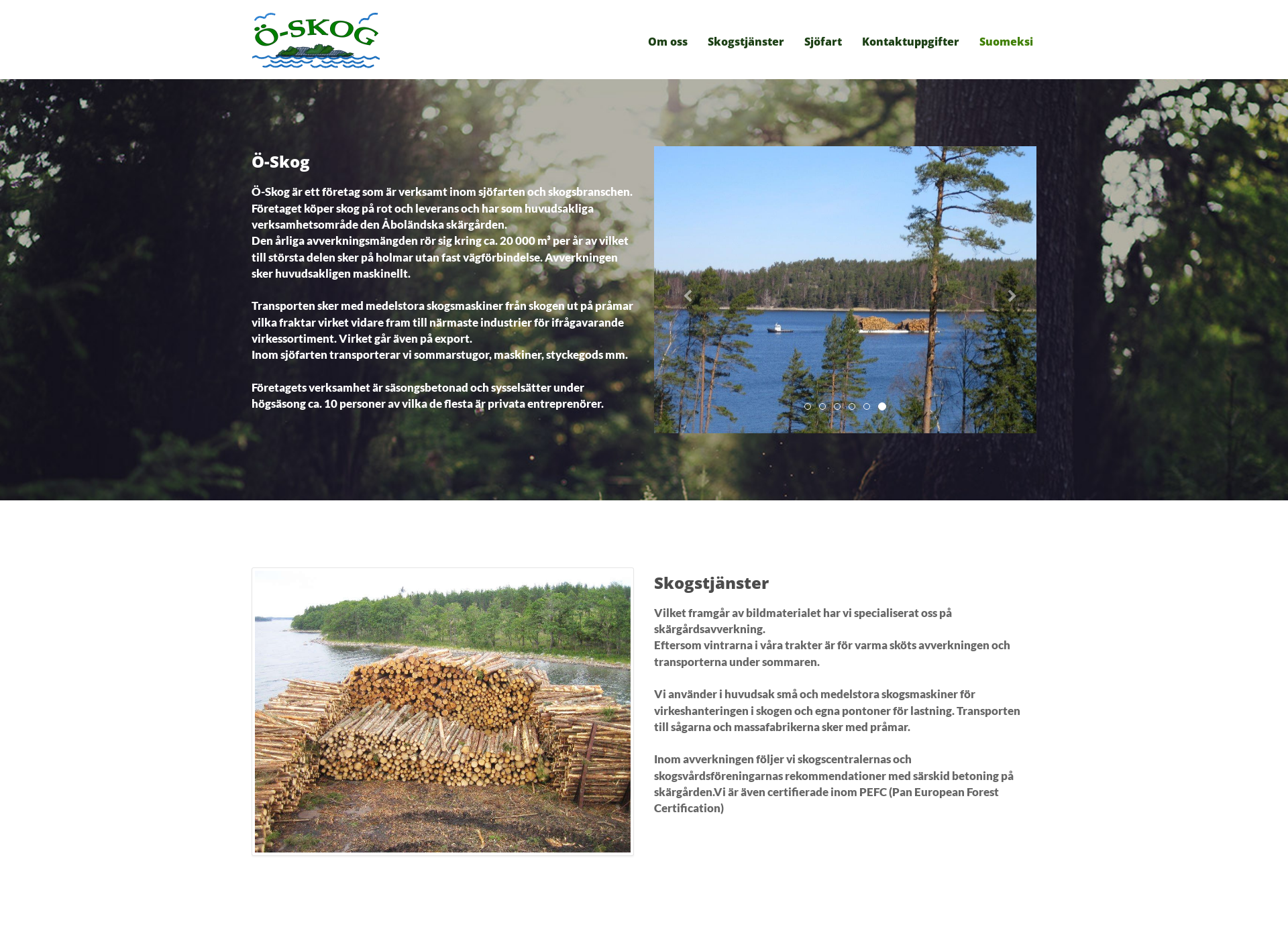 Screenshot for o-skog.fi