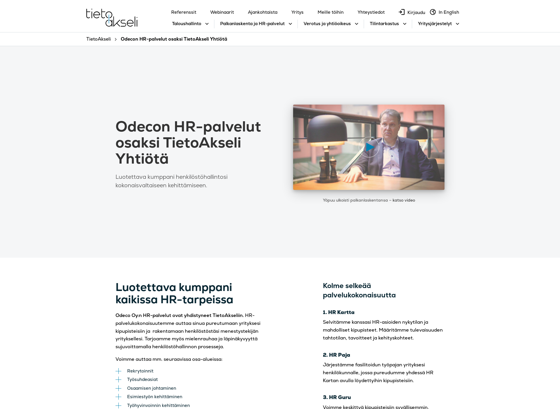 Screenshot for odeco.fi