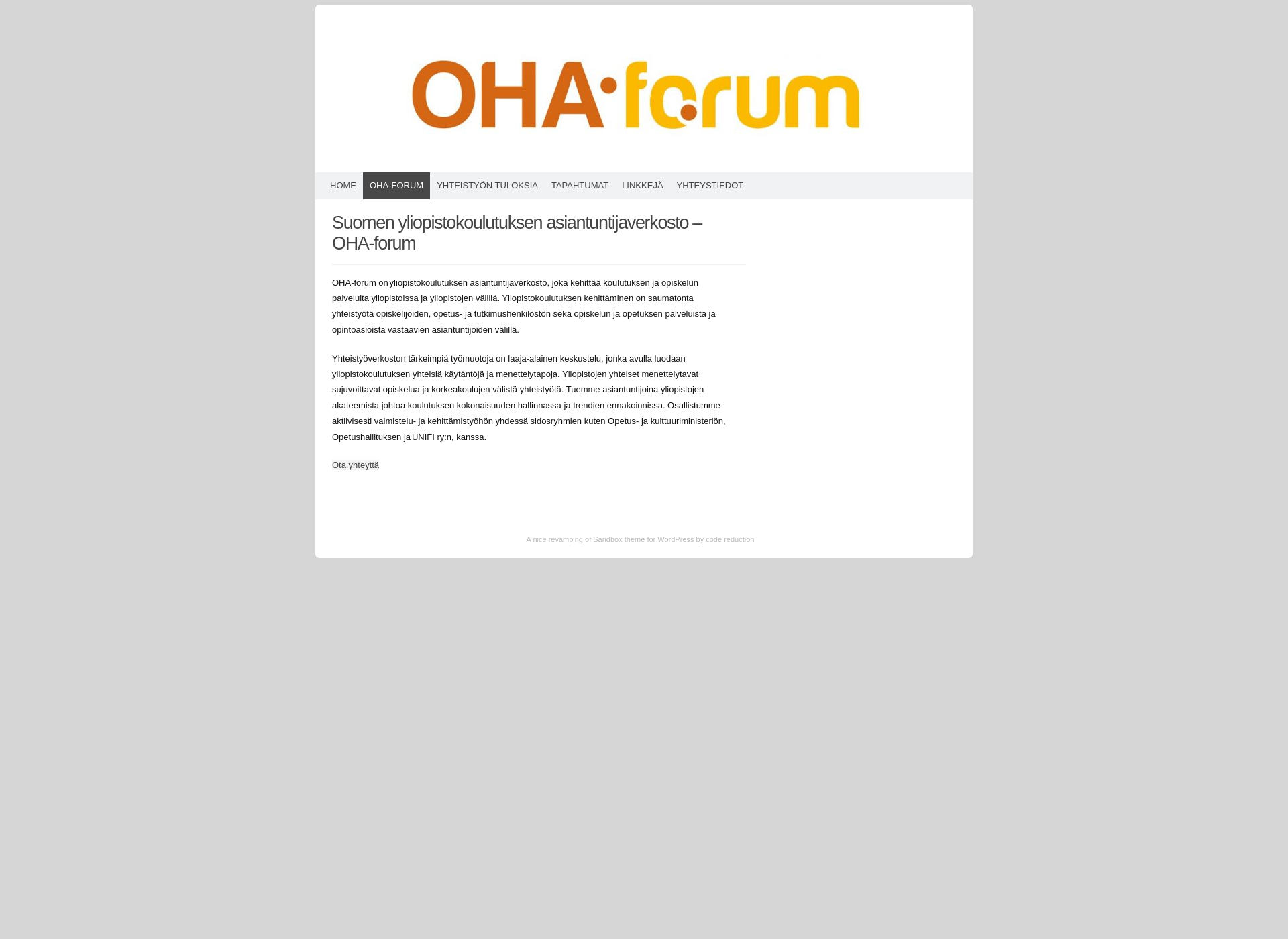 Screenshot for oha-forum.fi