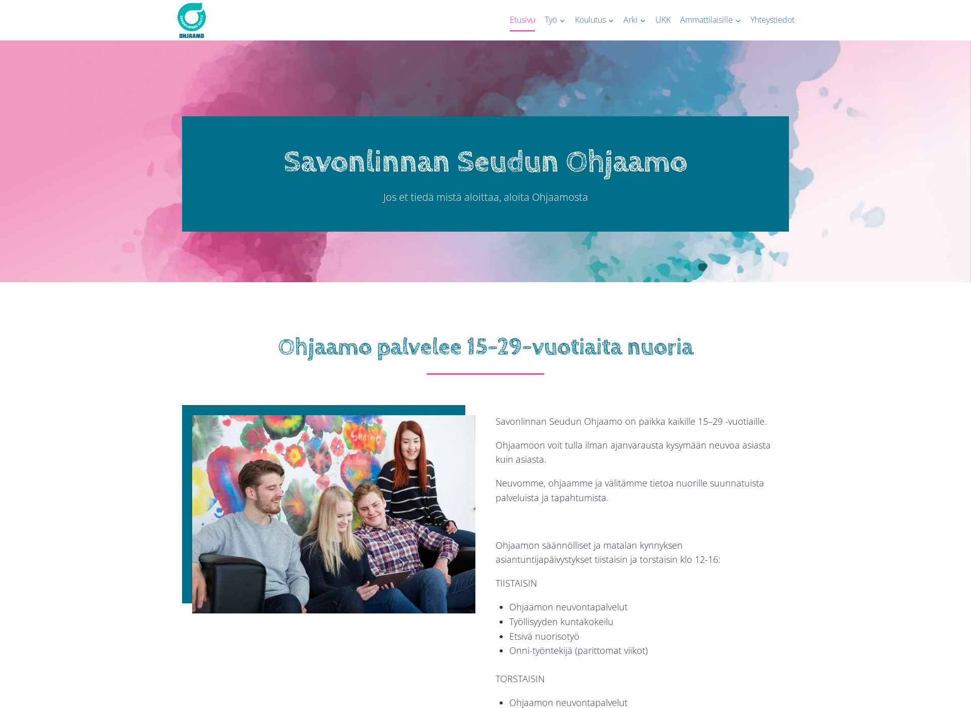 Screenshot for ohjaamosavonlinna.fi